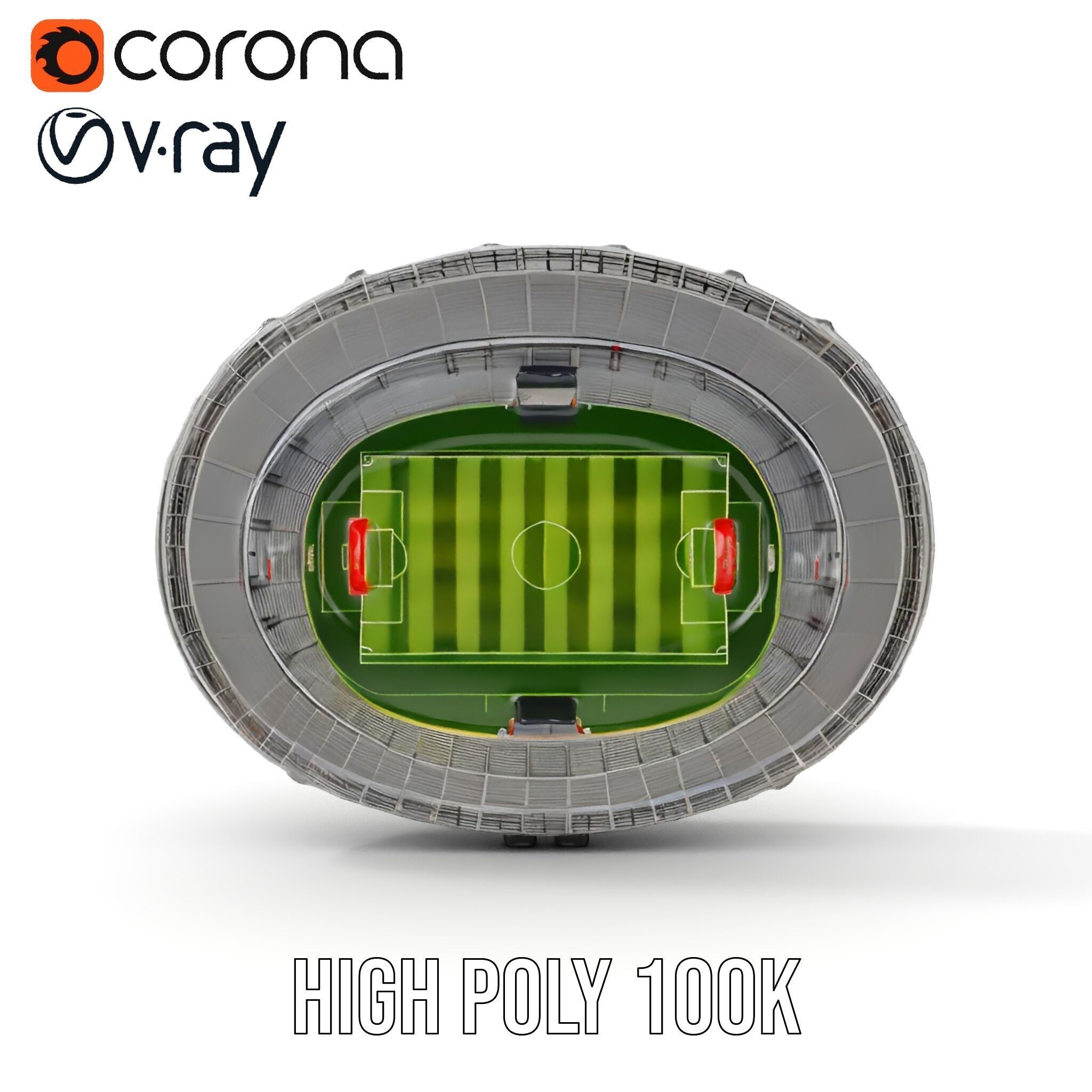 Football Stadium Arena D Model Pack Low-poly 3D model_24