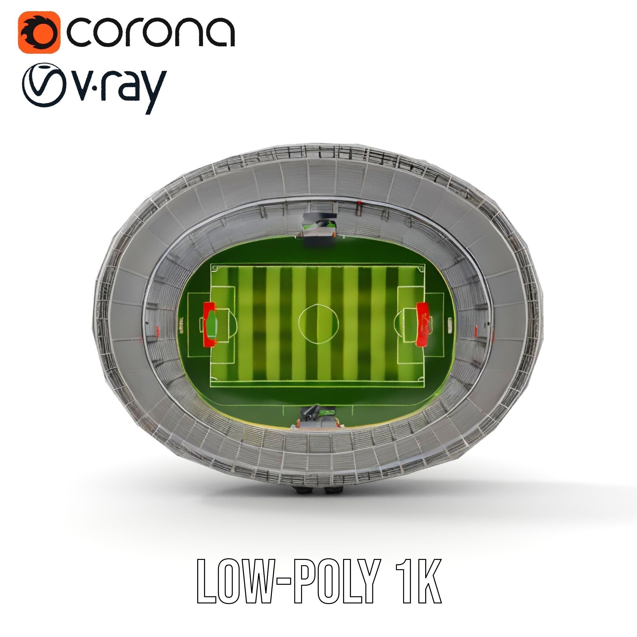 Football Stadium Arena D Model Pack Low-poly 3D model_7