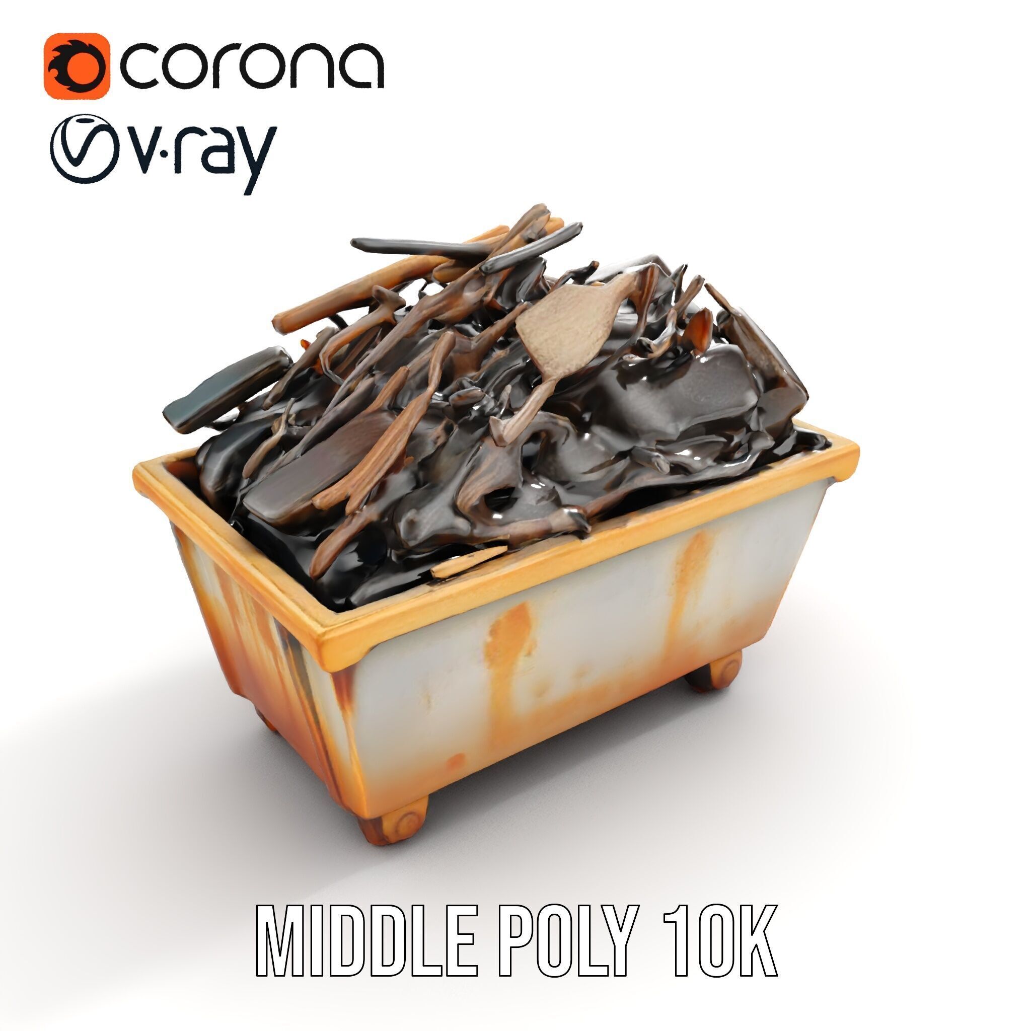 Construction Debris Container Model Pack Low-poly 3D model_16