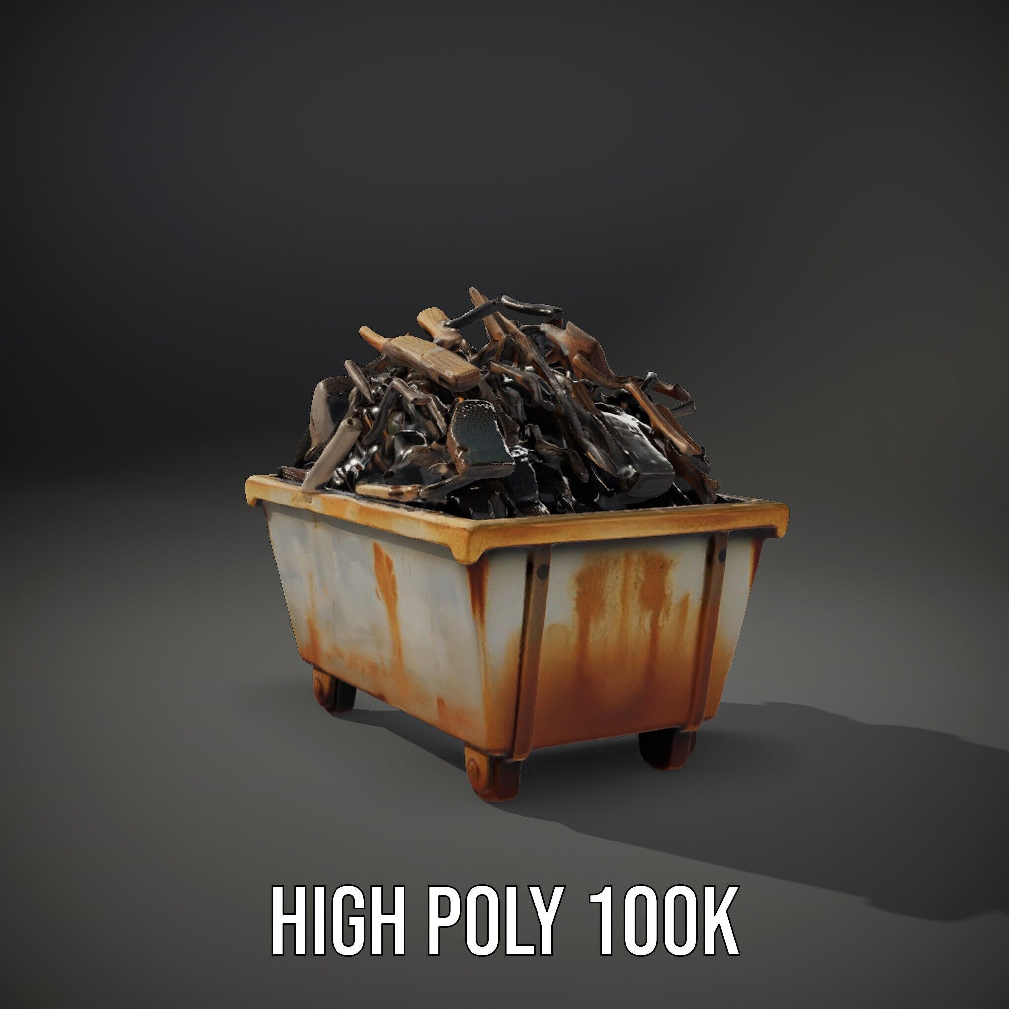 Construction Debris Container Model Pack Low-poly 3D model_12