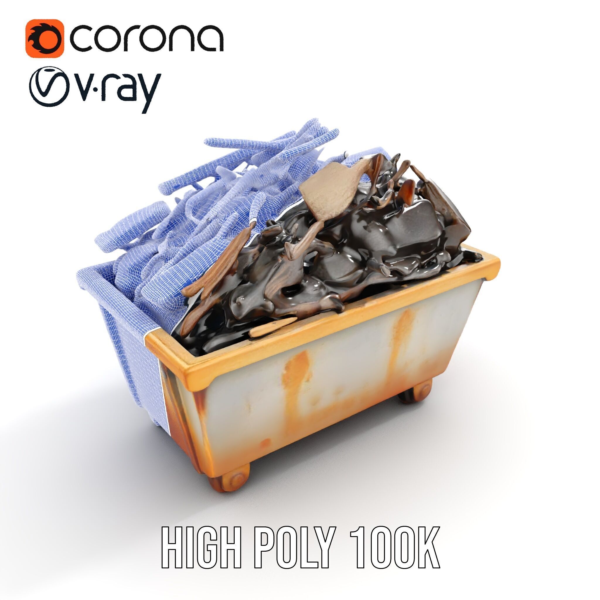 Construction Debris Container Model Pack Low-poly 3D model_33
