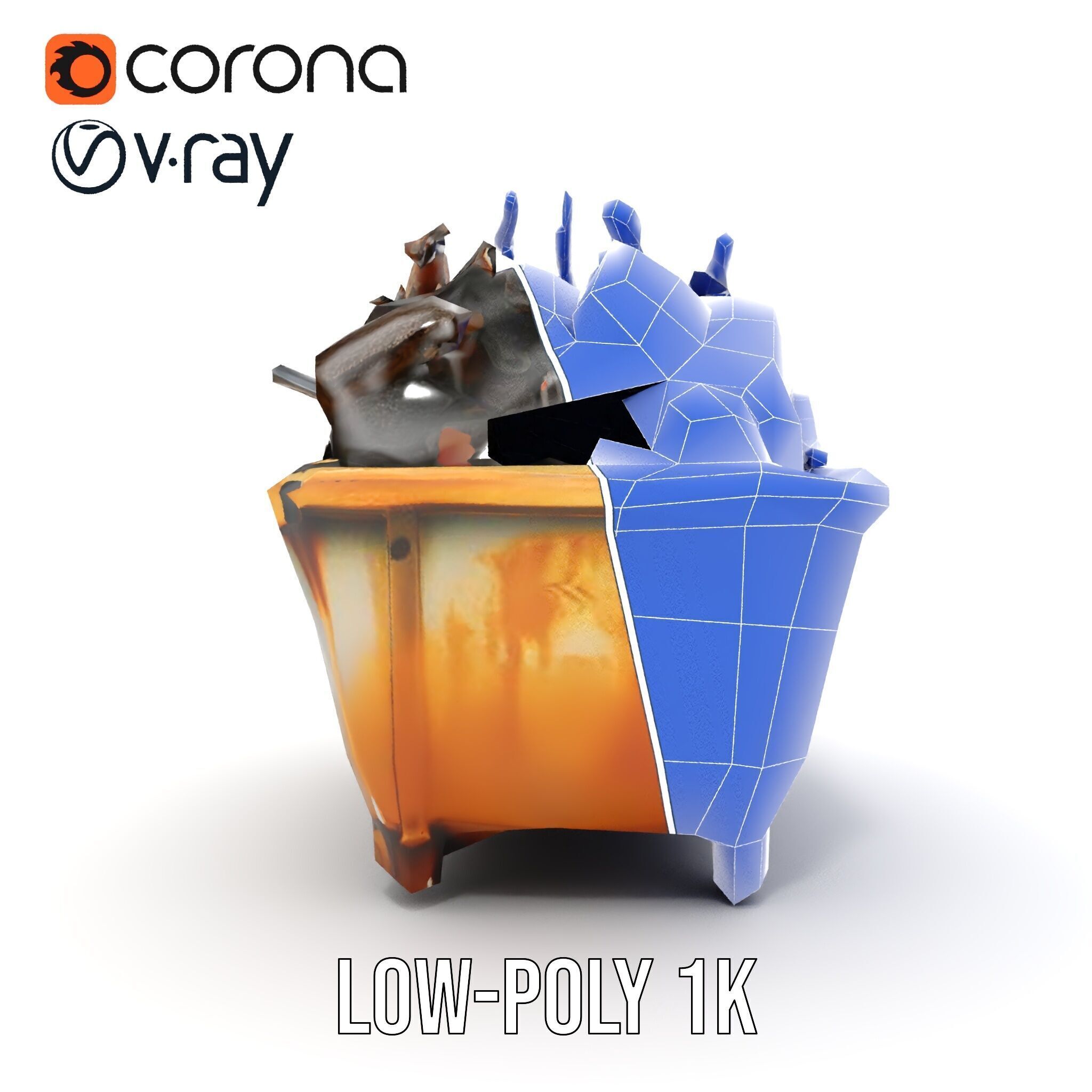 Construction Debris Container Model Pack Low-poly 3D model_29