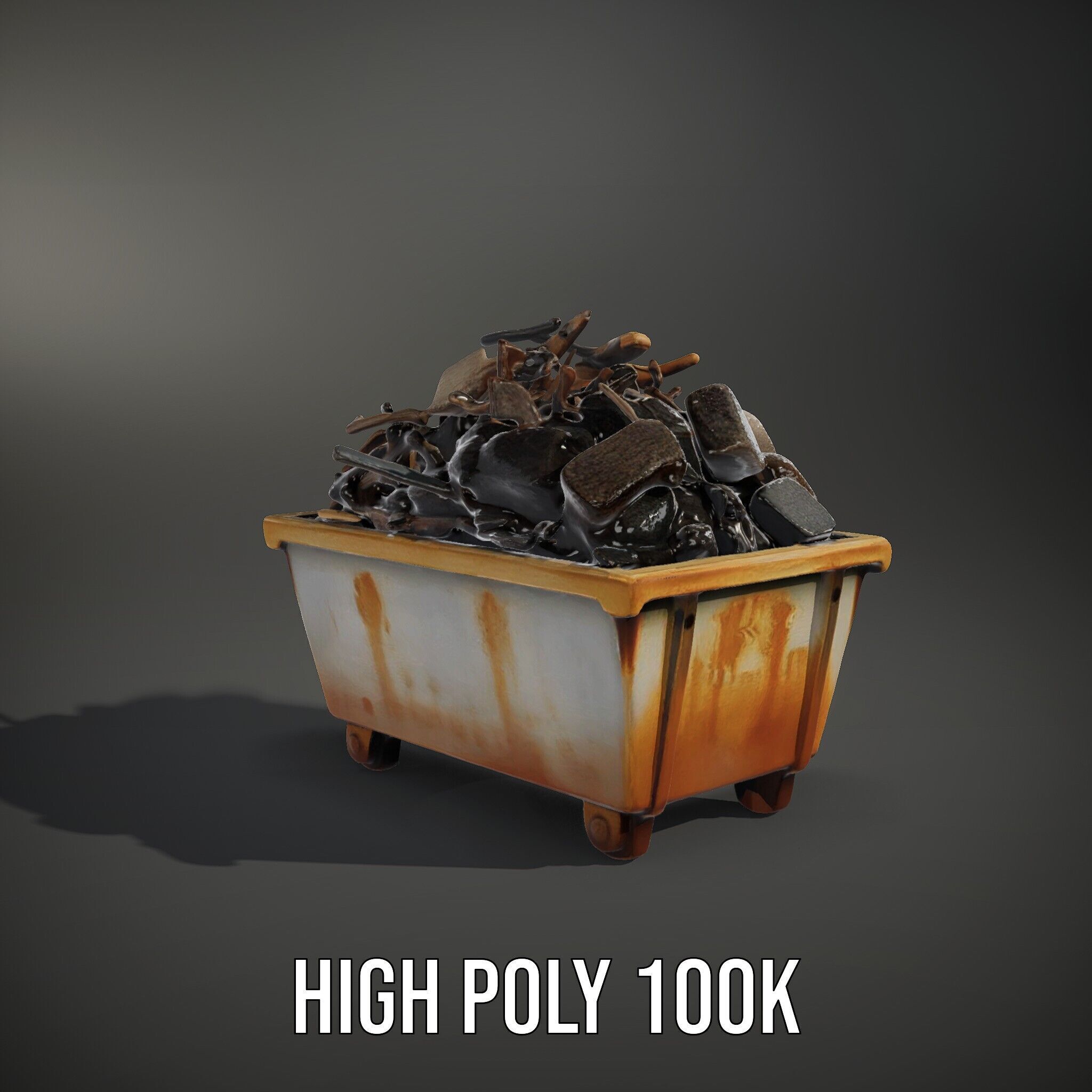 Construction Debris Container Model Pack Low-poly 3D model_15