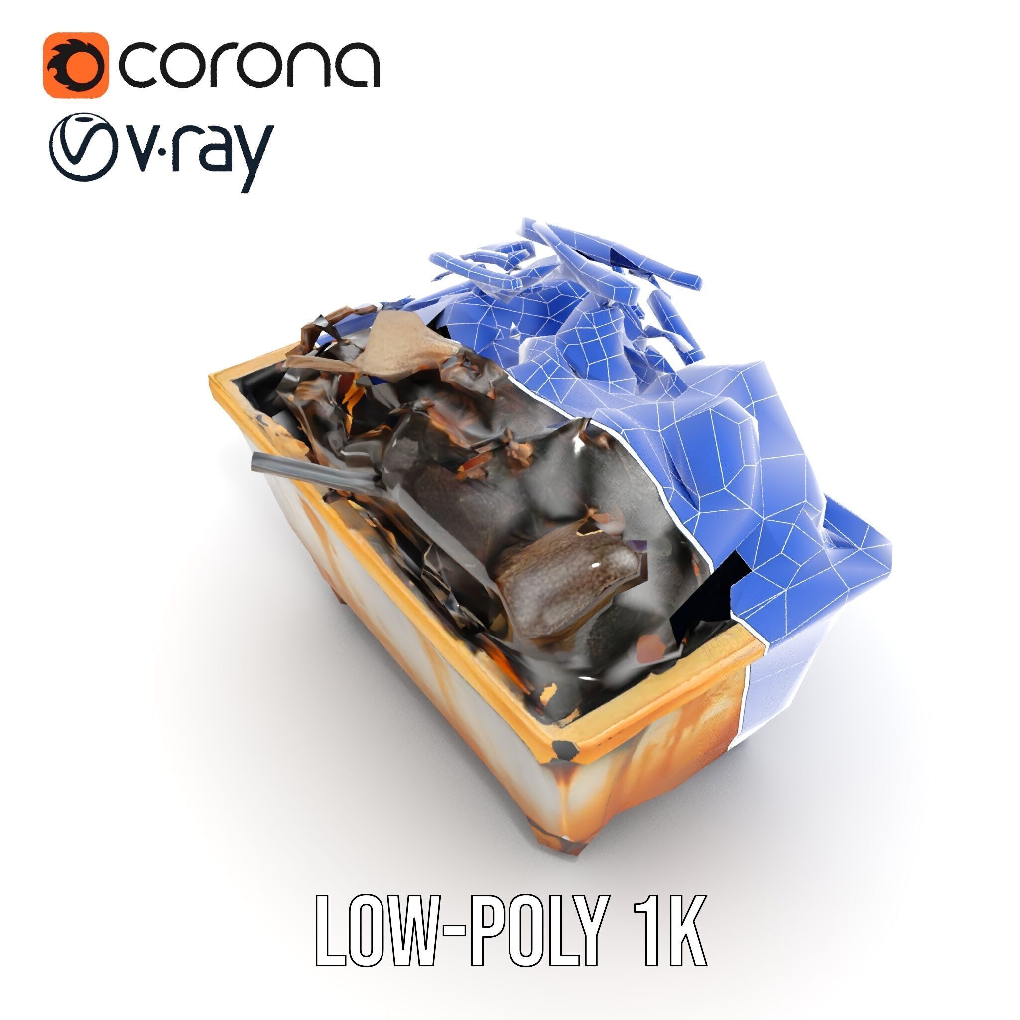 Construction Debris Container Model Pack Low-poly 3D model_21