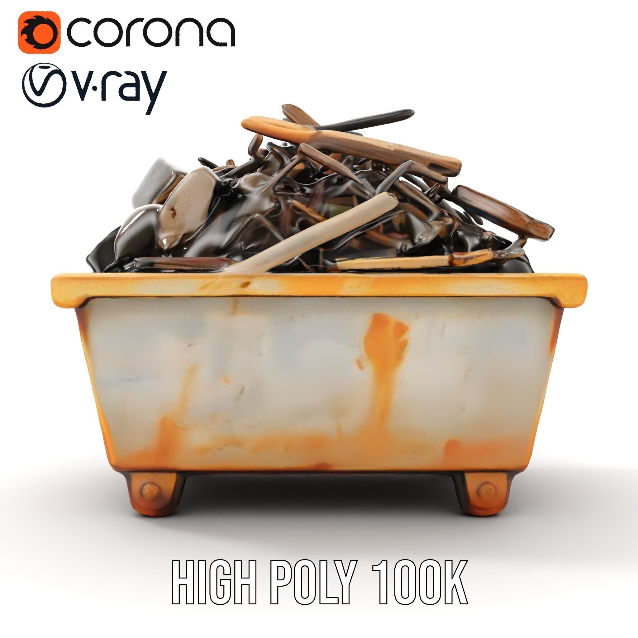 Construction Debris Container Model Pack Low-poly 3D model_30