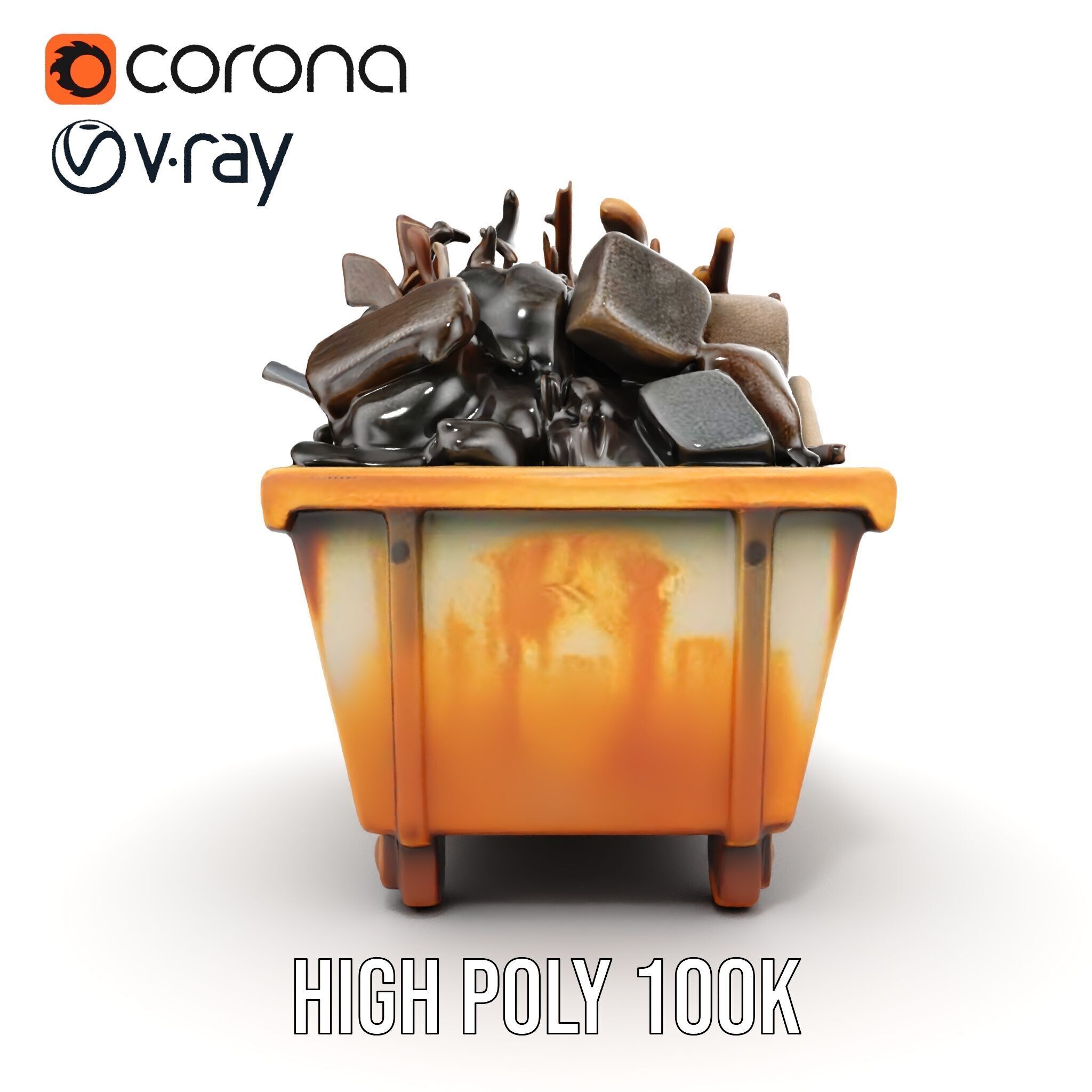 Construction Debris Container Model Pack Low-poly 3D model_22