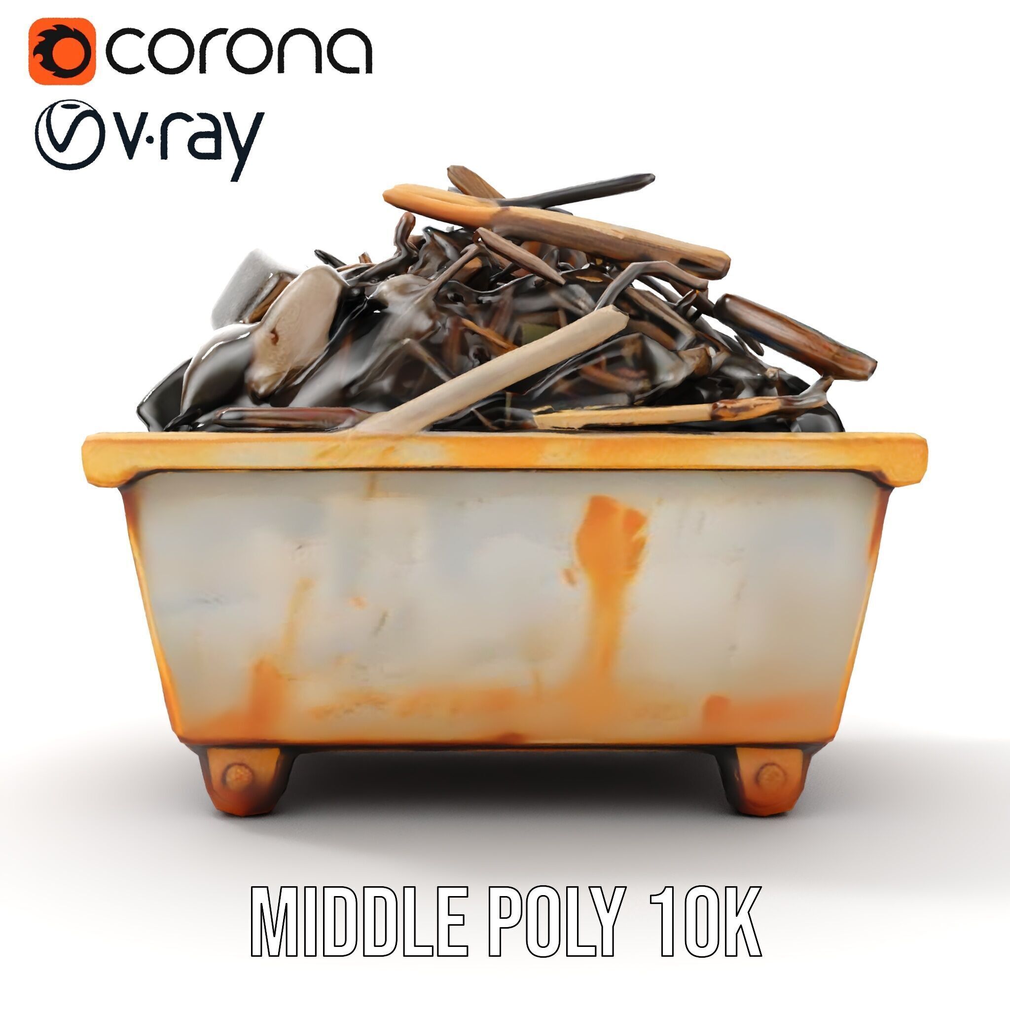 Construction Debris Container Model Pack Low-poly 3D model_10