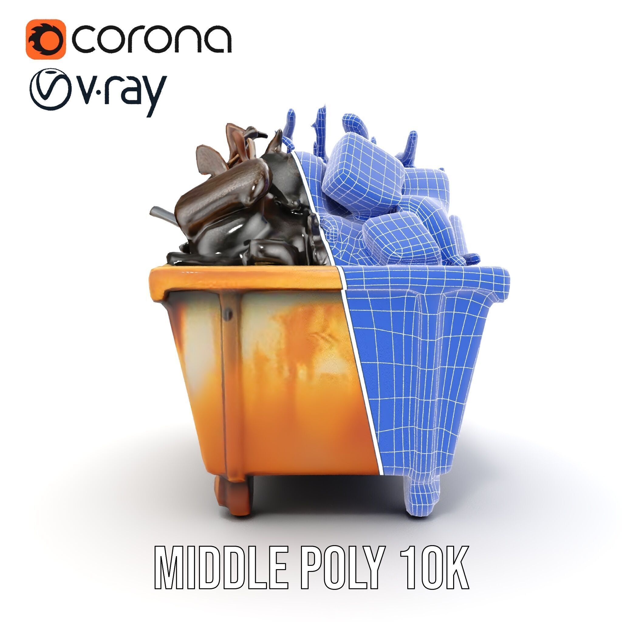 Construction Debris Container Model Pack Low-poly 3D model_31
