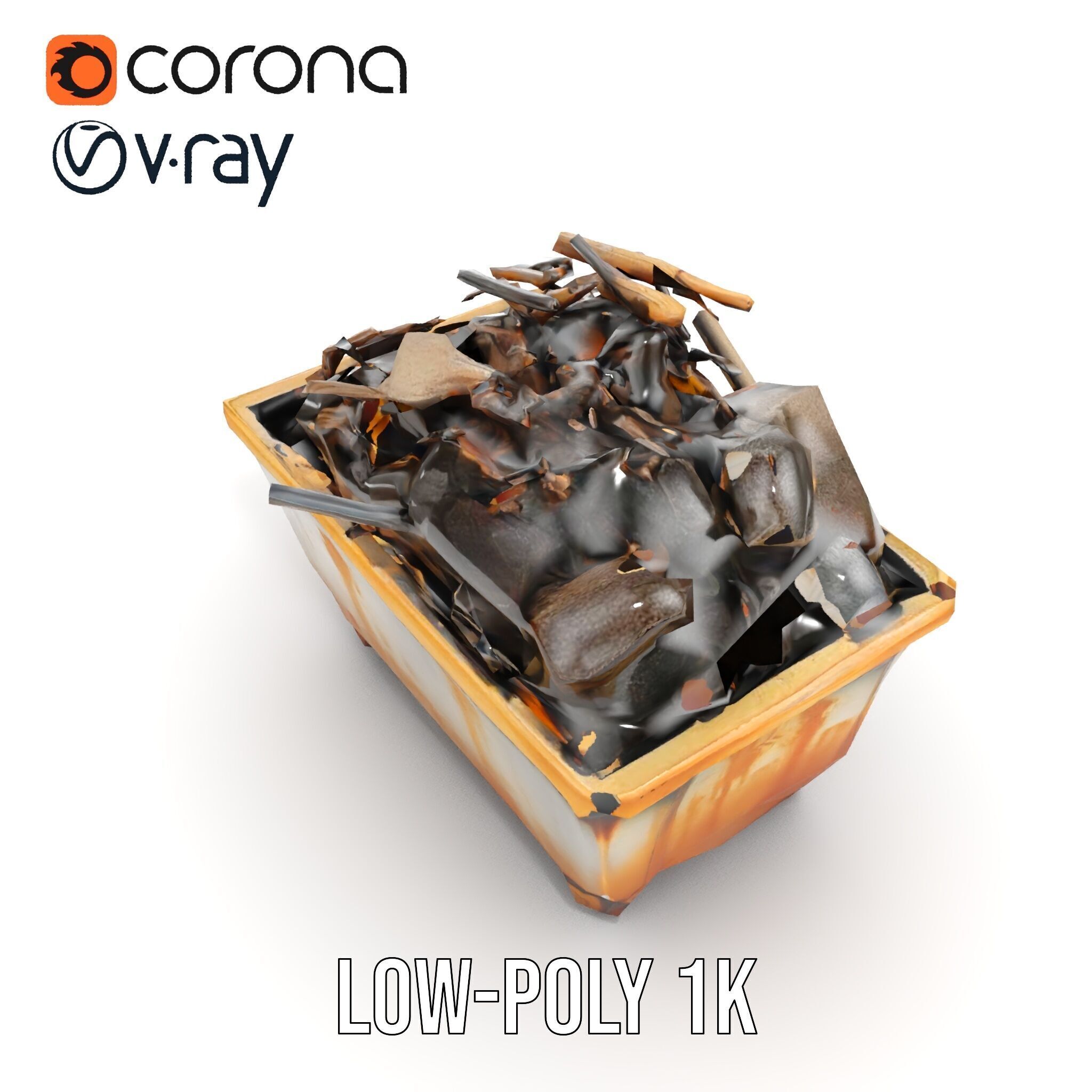 Construction Debris Container Model Pack Low-poly 3D model_17