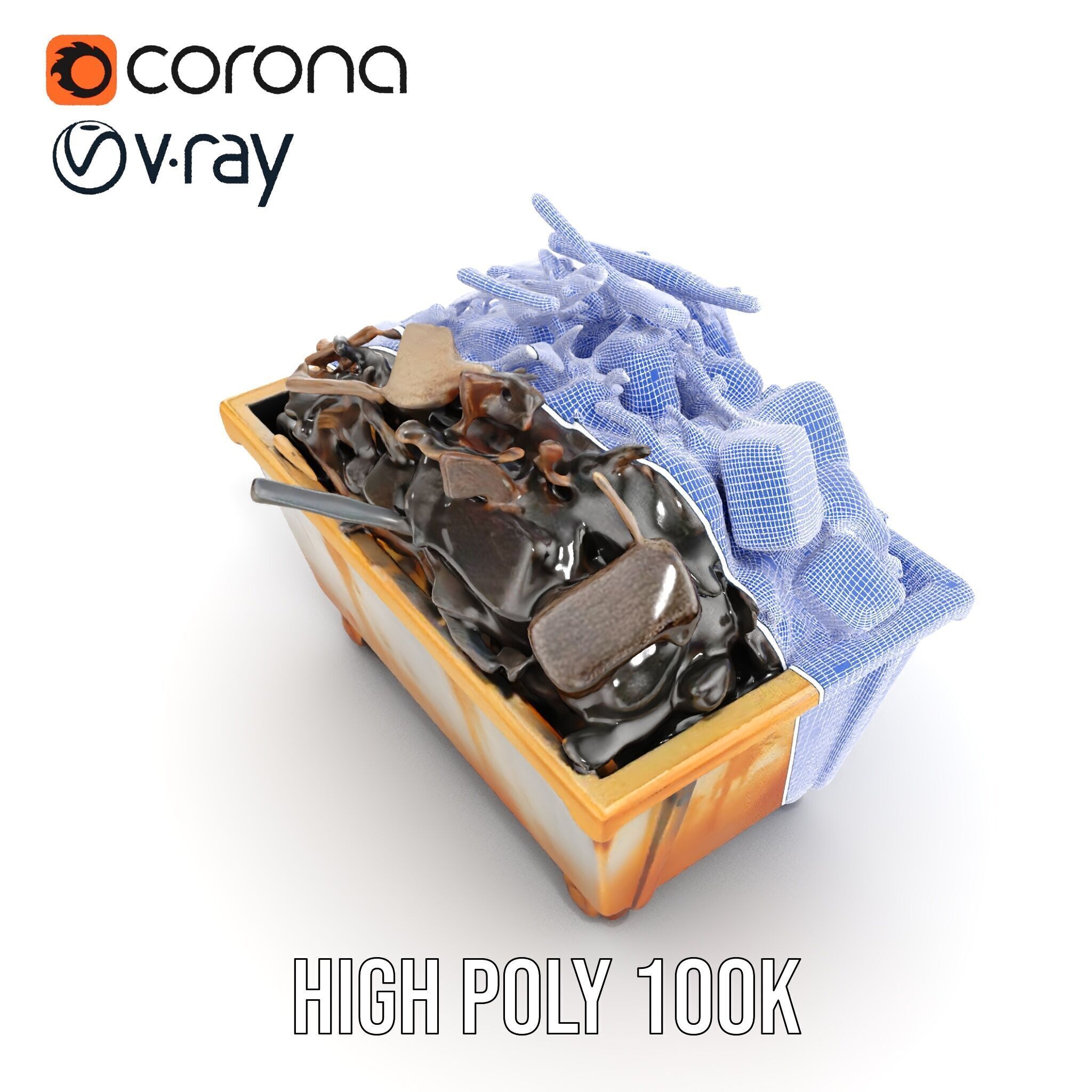 Construction Debris Container Model Pack Low-poly 3D model_36
