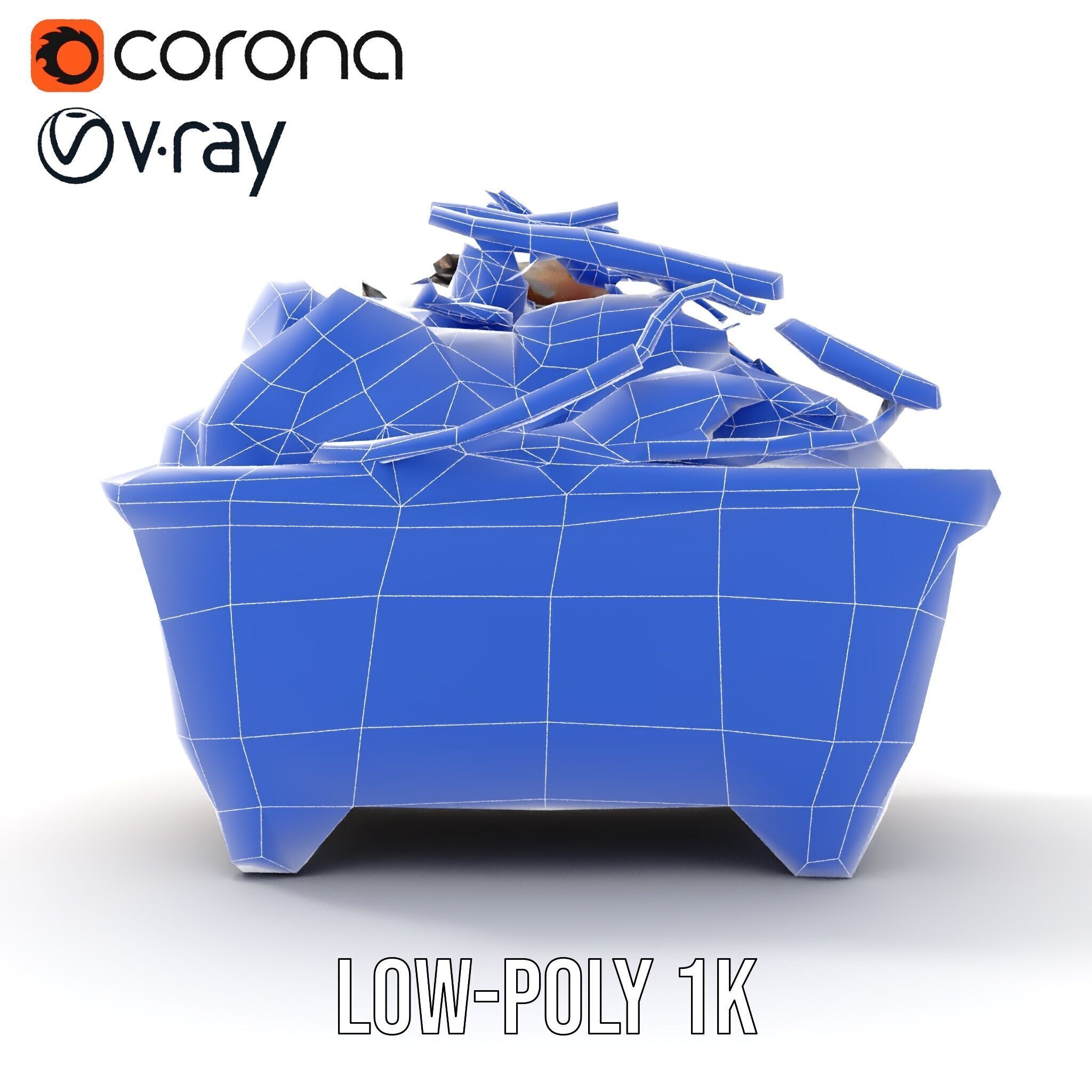 Construction Debris Container Model Pack Low-poly 3D model_32