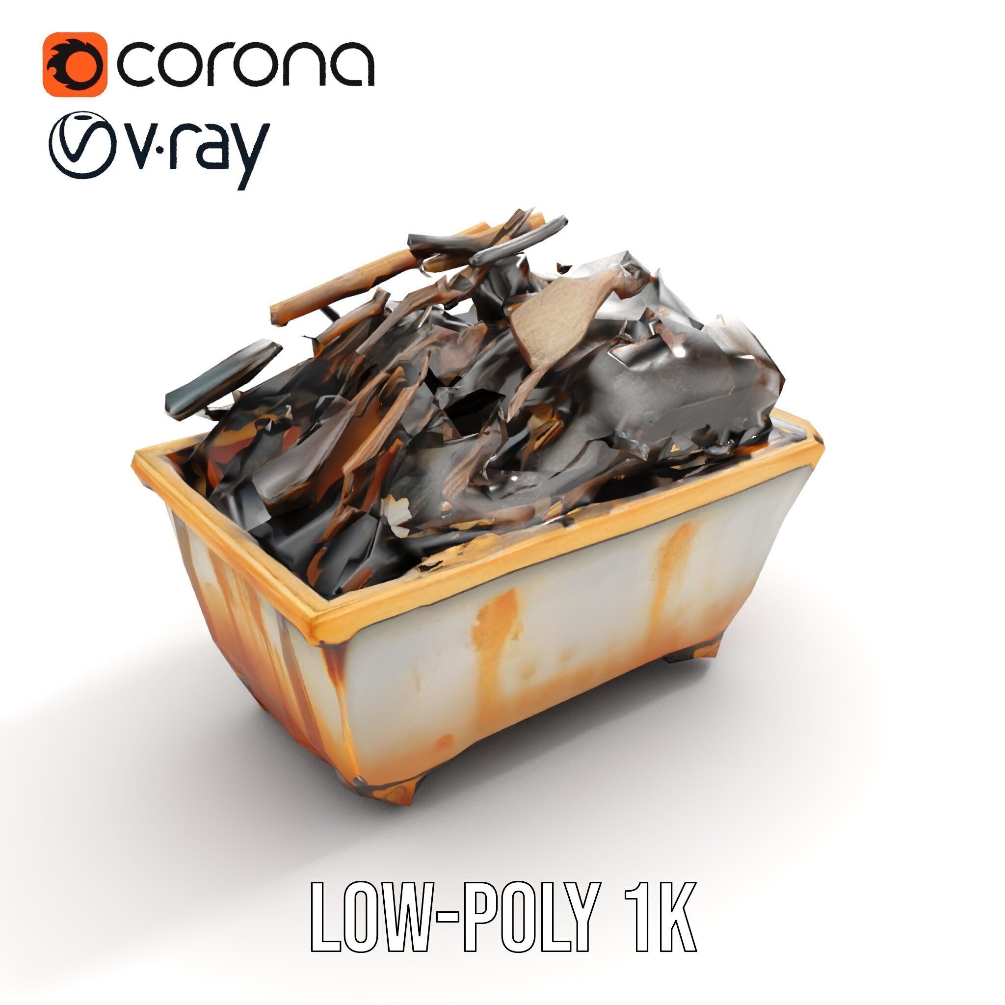 Construction Debris Container Model Pack Low-poly 3D model_14