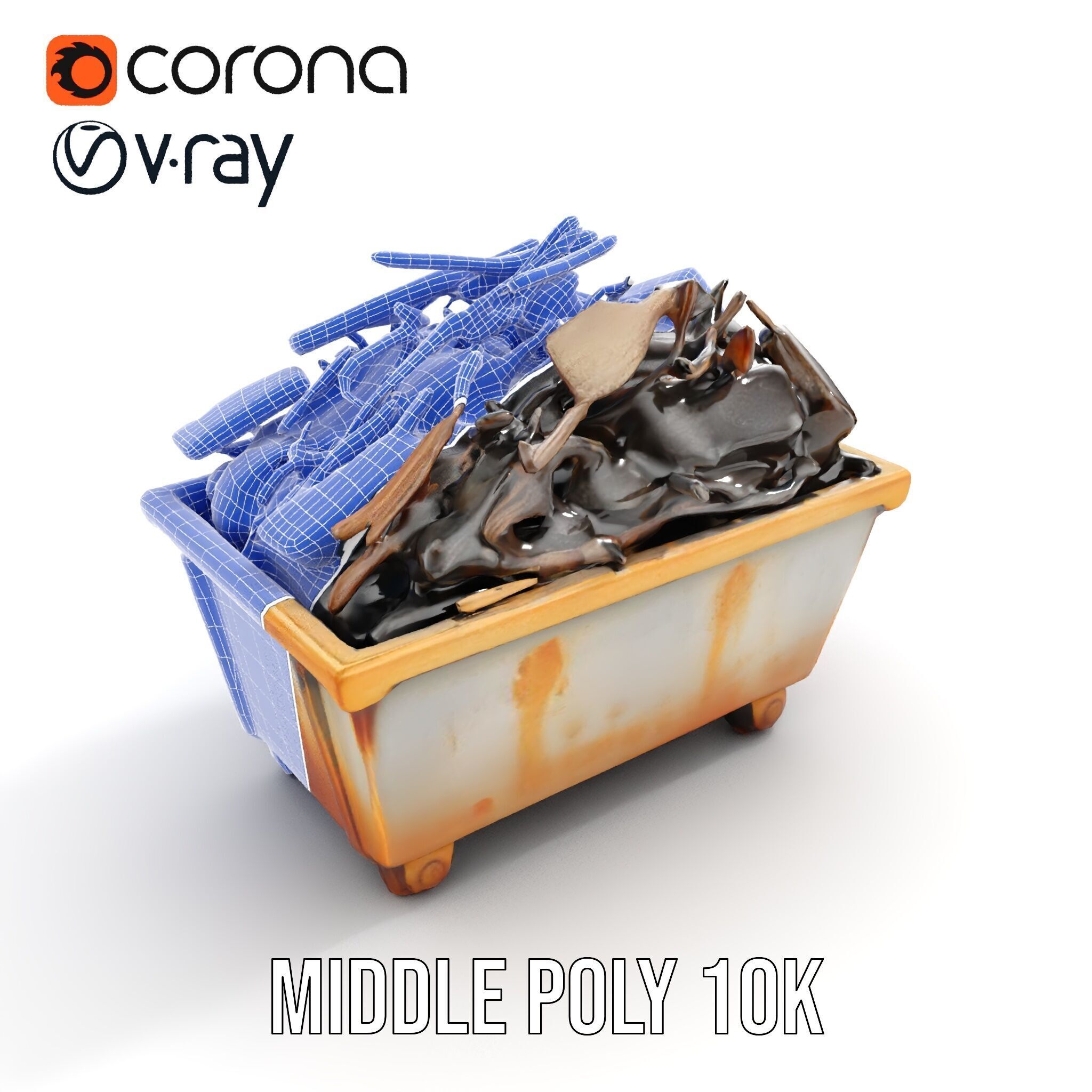 Construction Debris Container Model Pack Low-poly 3D model_23