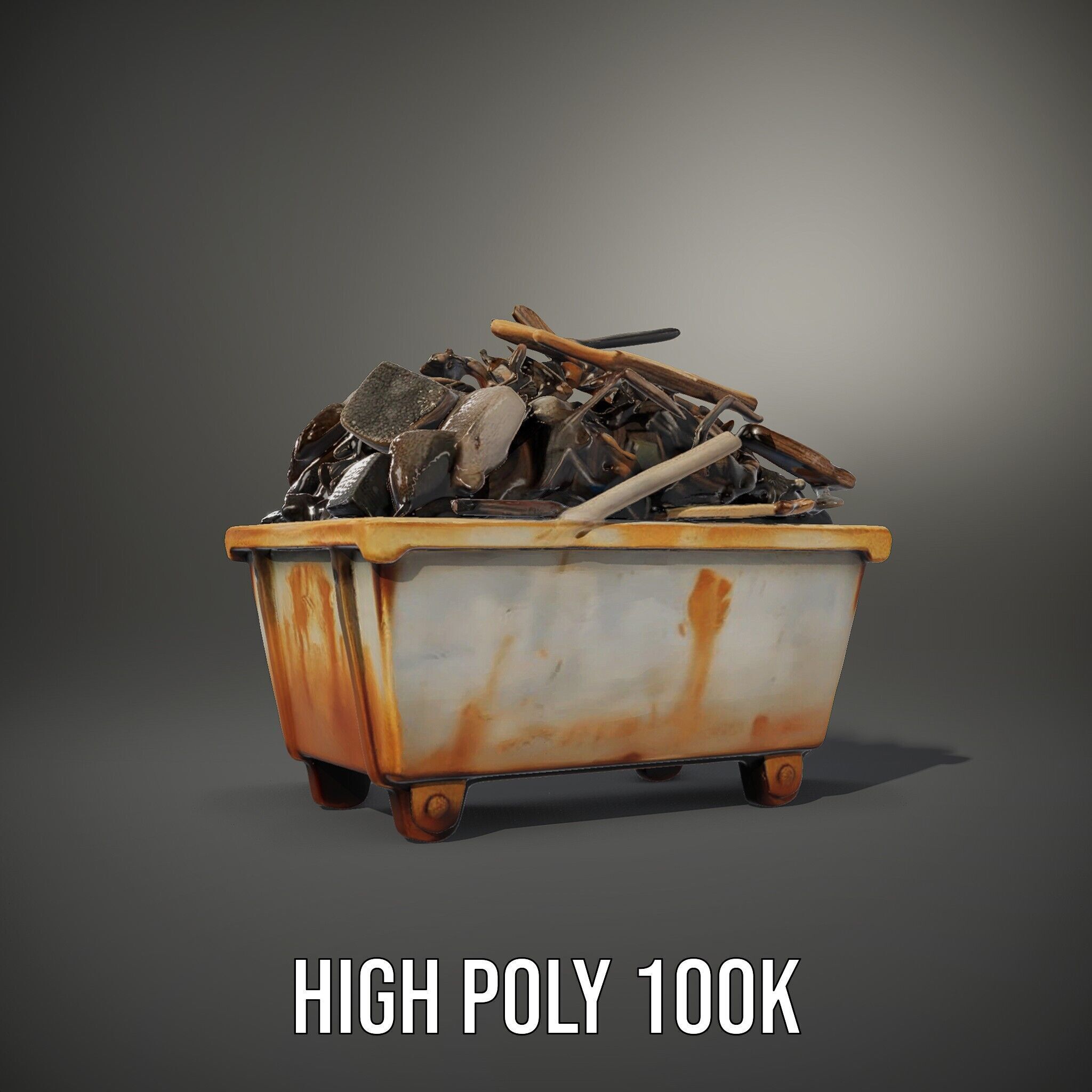 Construction Debris Container Model Pack Low-poly 3D model_9