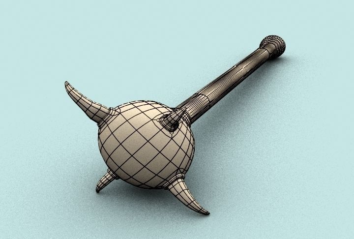 Mace for troll Low-poly 3D model_7