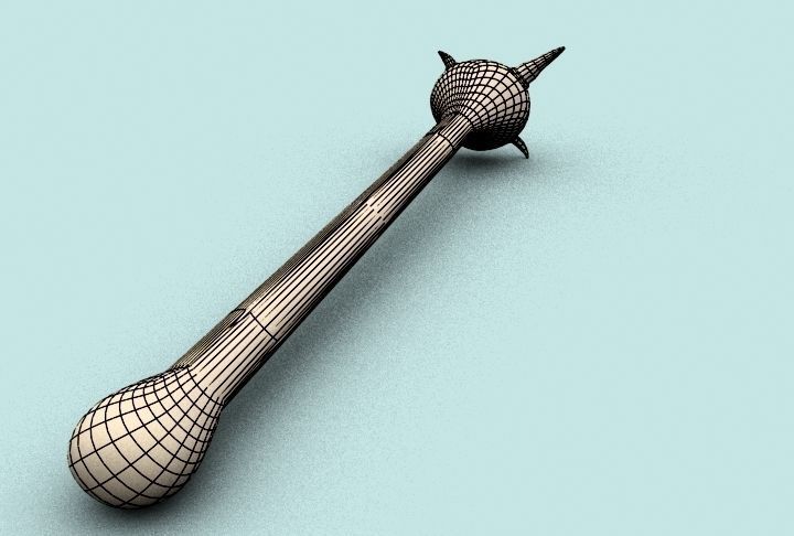 Mace for troll Low-poly 3D model_6