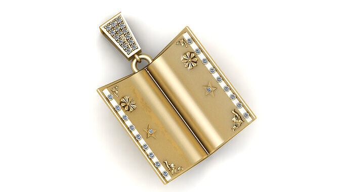 Book Gold PendanT 3D print model