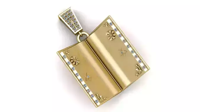 Book Gold PendanT 3D print model