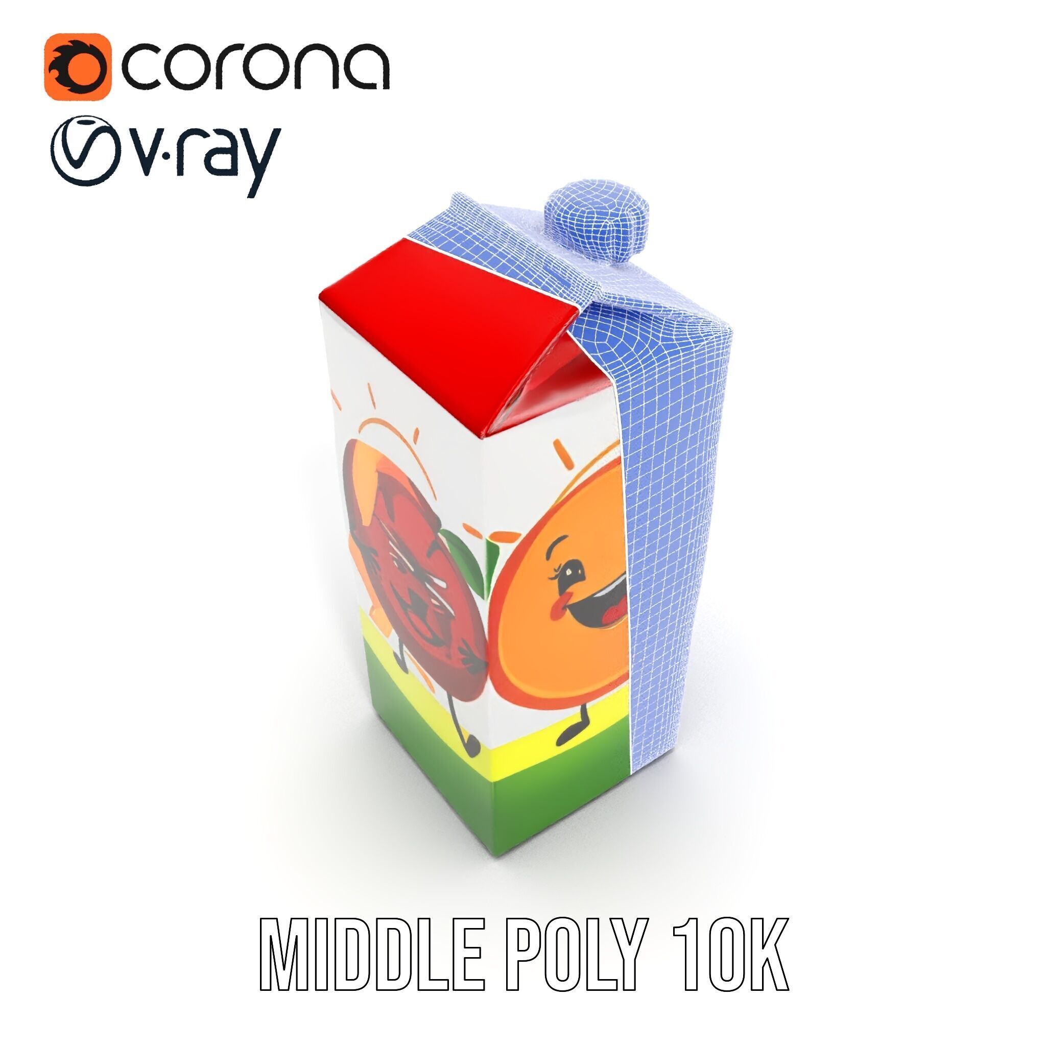 Juice Carton Character Model Pack Low-poly 3D model_29