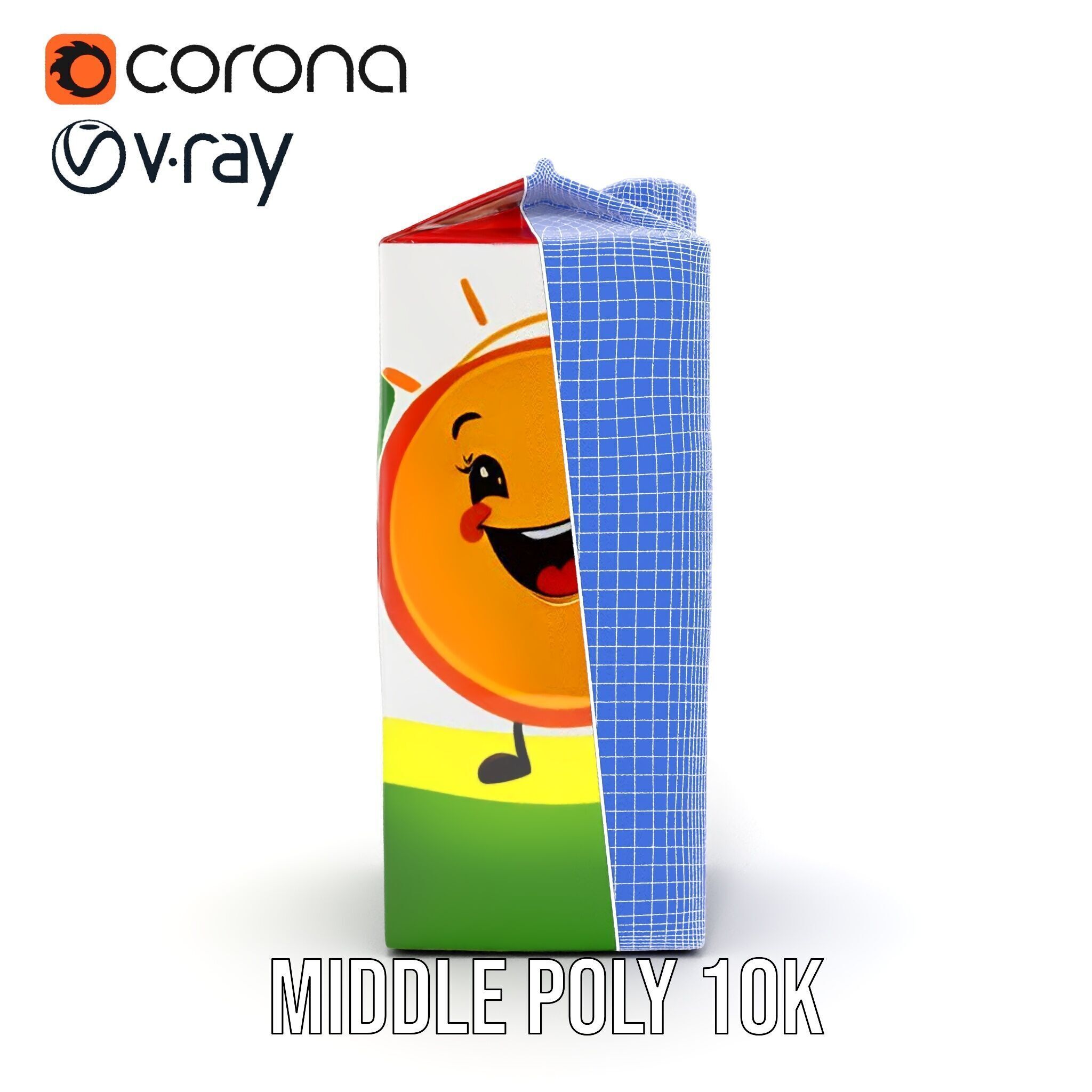 Juice Carton Character Model Pack Low-poly 3D model_26