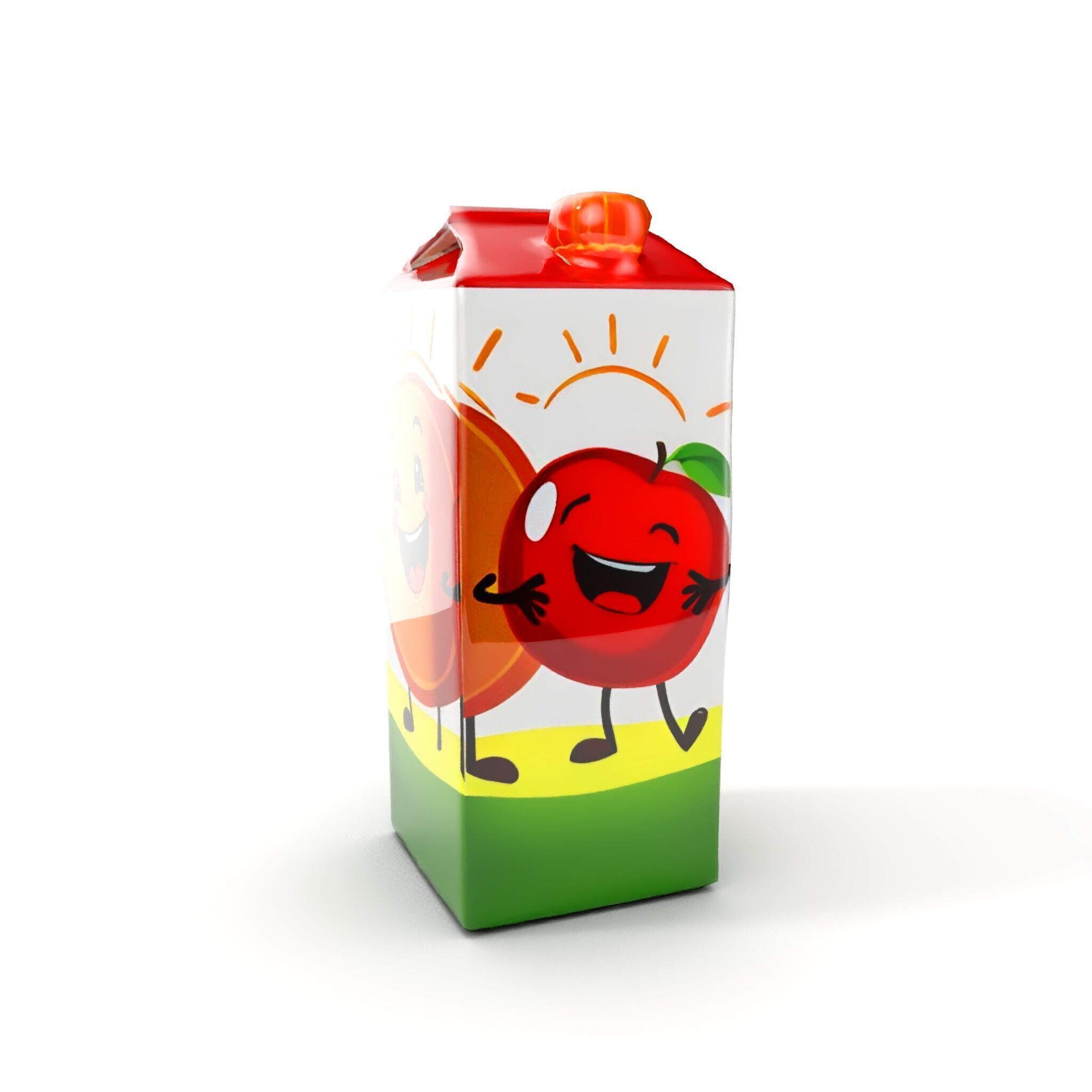 Juice Carton Character Model Pack Low-poly 3D model_14