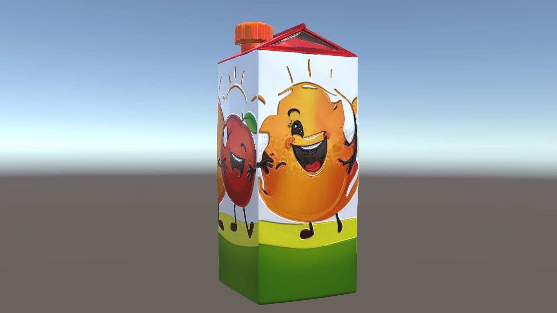 Juice Carton Character Model Pack Low-poly 3D model_35