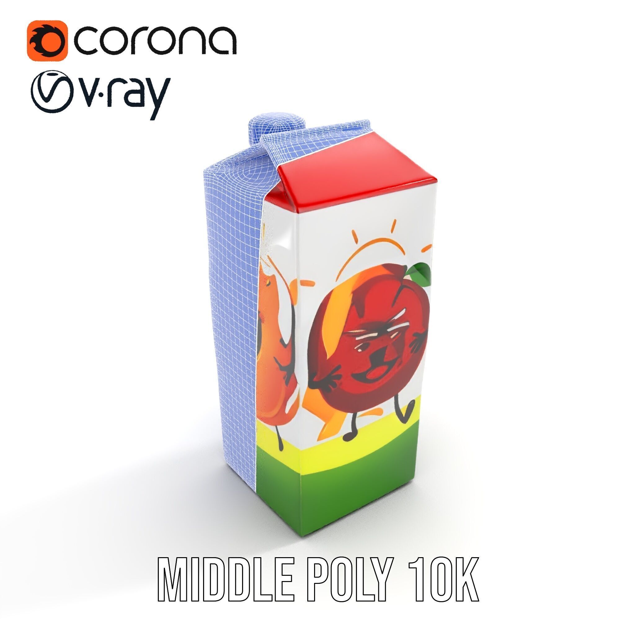 Juice Carton Character Model Pack Low-poly 3D model_23