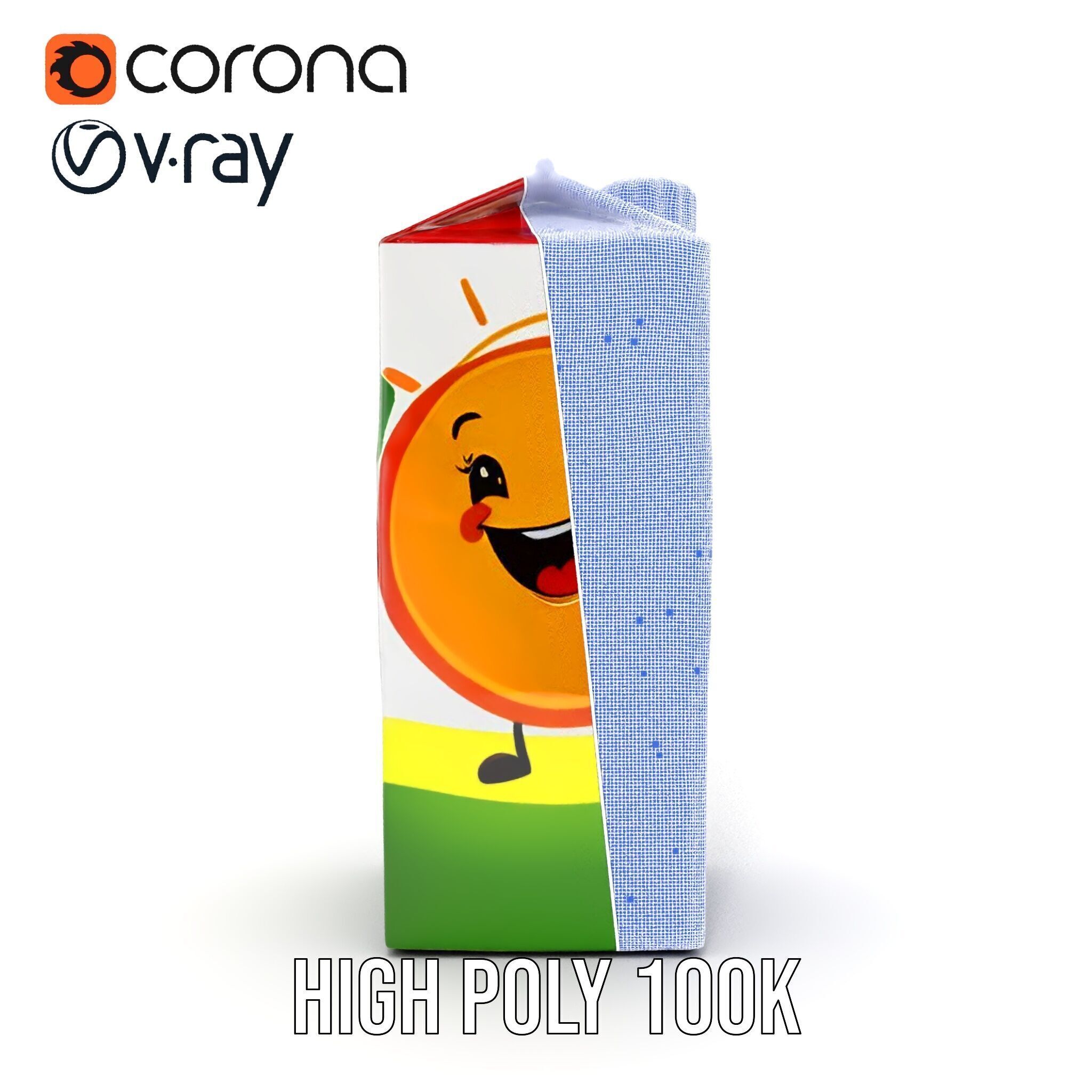 Juice Carton Character Model Pack Low-poly 3D model_39