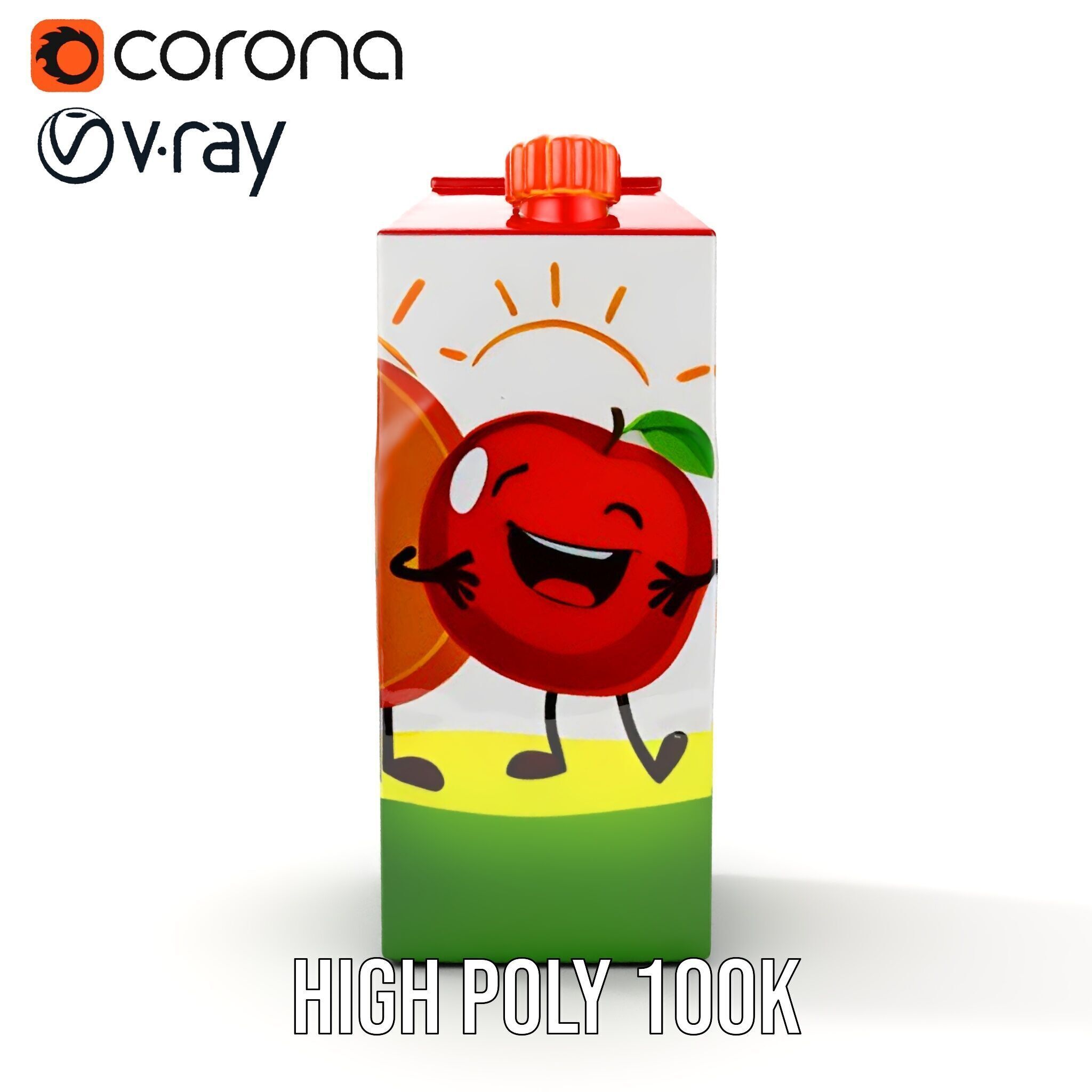 Juice Carton Character Model Pack Low-poly 3D model_34