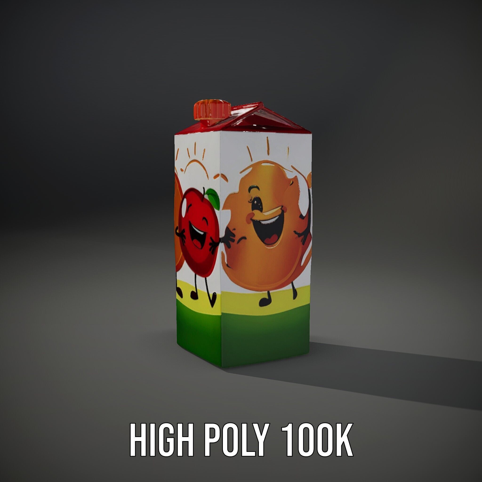 Juice Carton Character Model Pack Low-poly 3D model_15