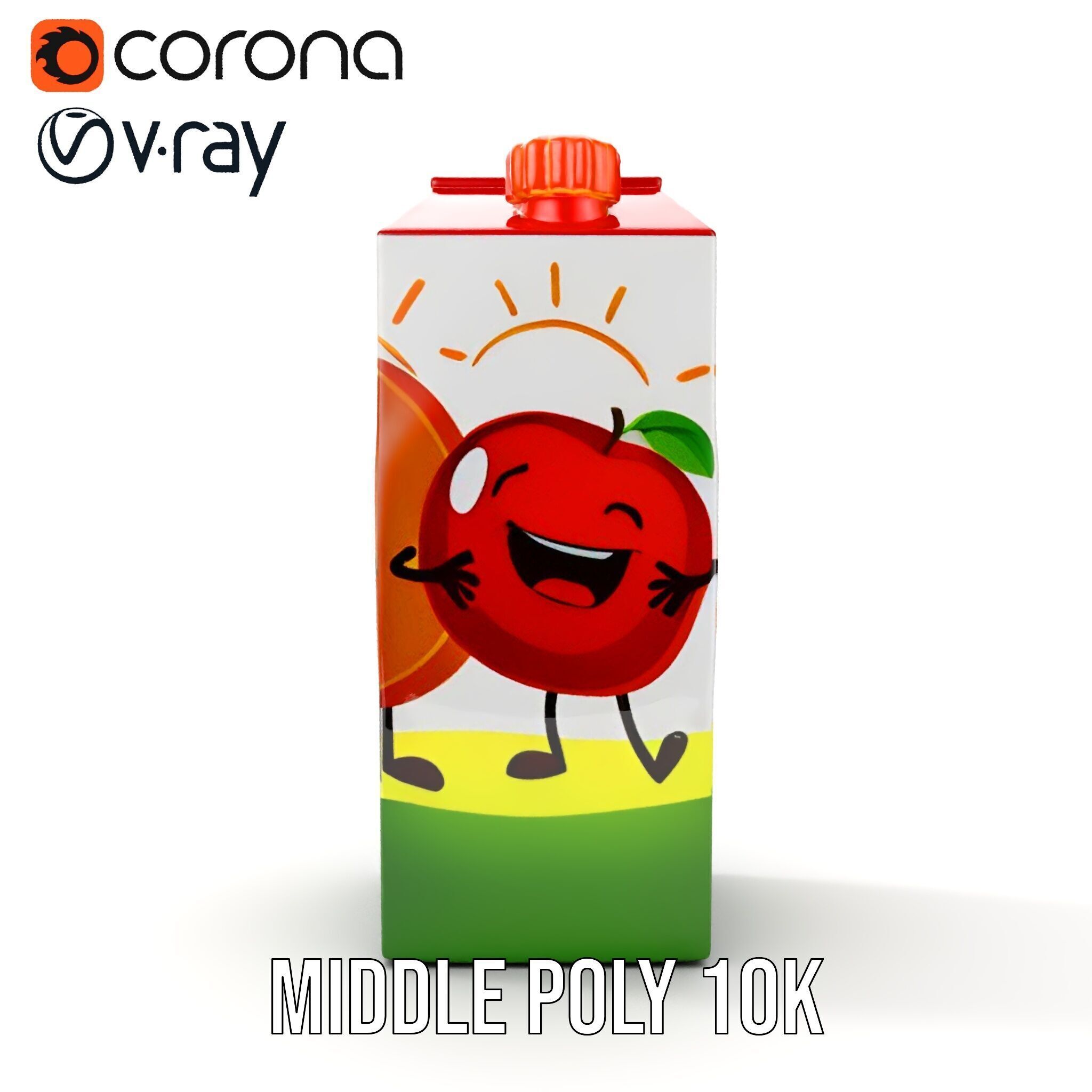 Juice Carton Character Model Pack Low-poly 3D model_18