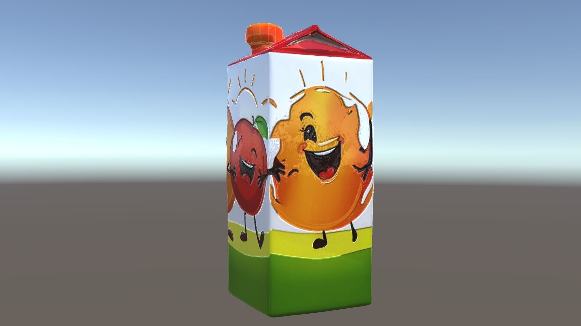 Juice Carton Character Model Pack Low-poly 3D model_36