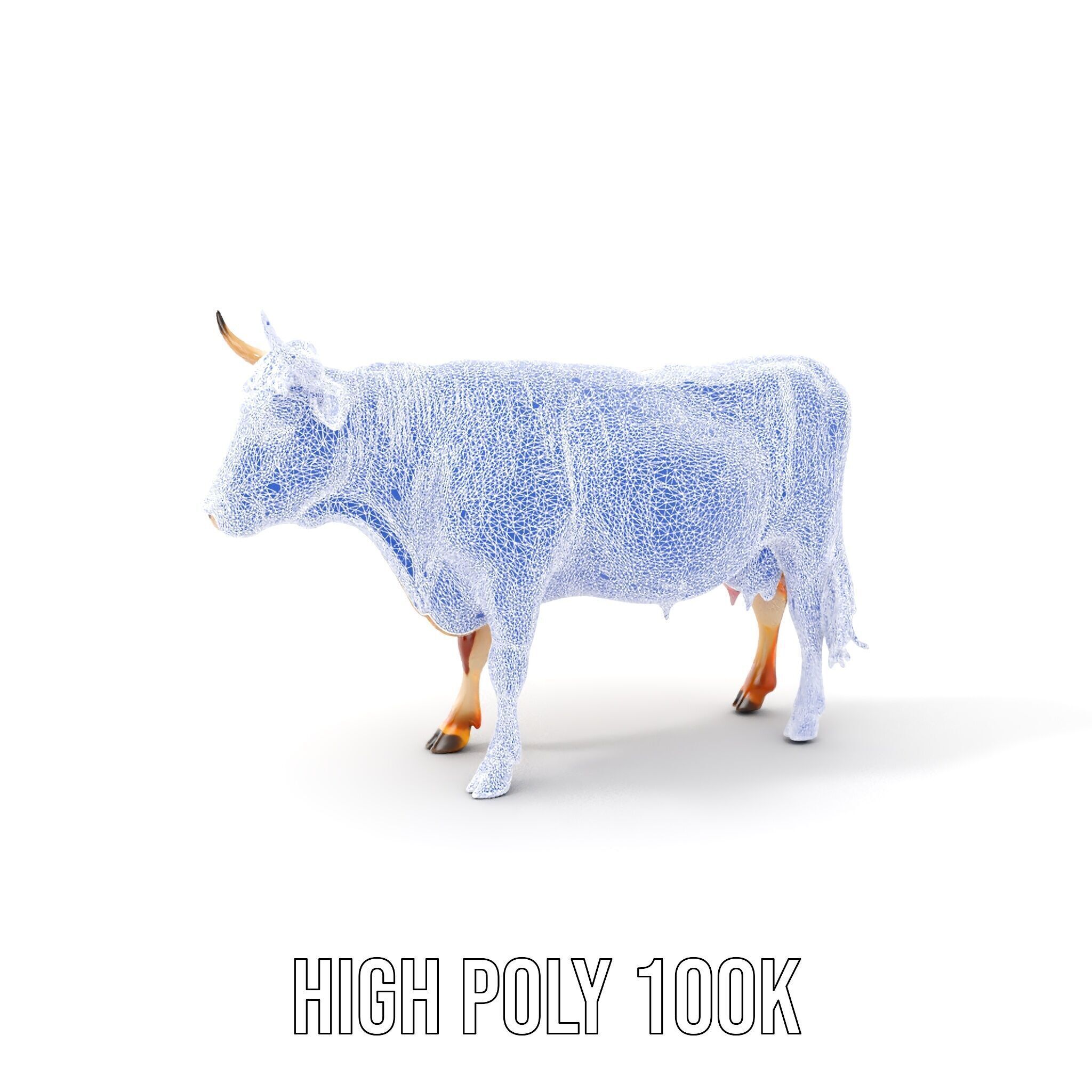 Realistic Farm Animal Cow Model Pack Low-poly 3D model_18