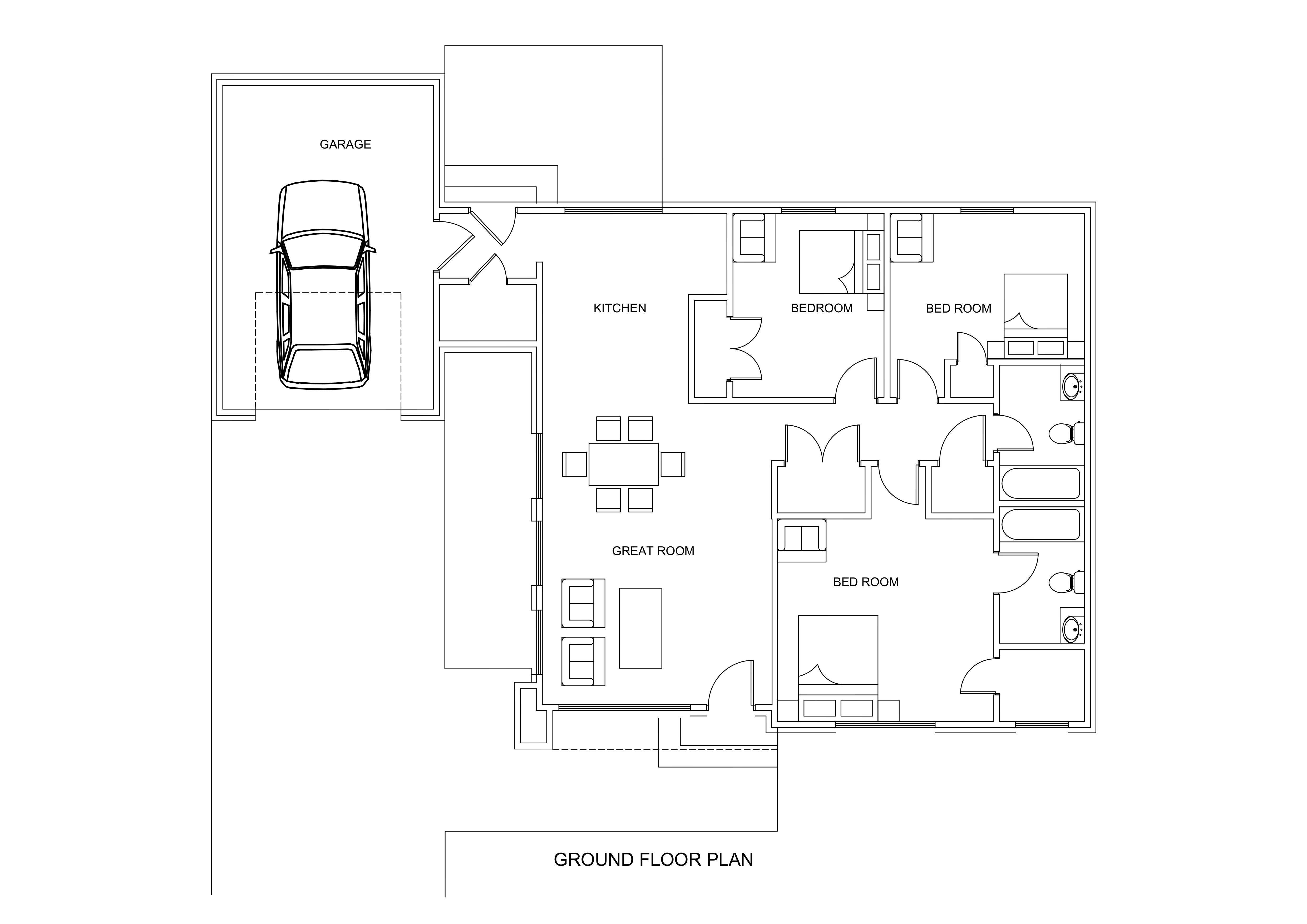 Modern Three Bedroom House  Complete 3D Model  Drawing Rendering 3D model_11
