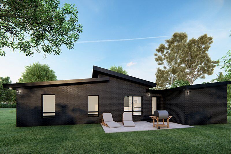 Modern Three Bedroom House  Complete 3D Model  Drawing Rendering 3D model_2