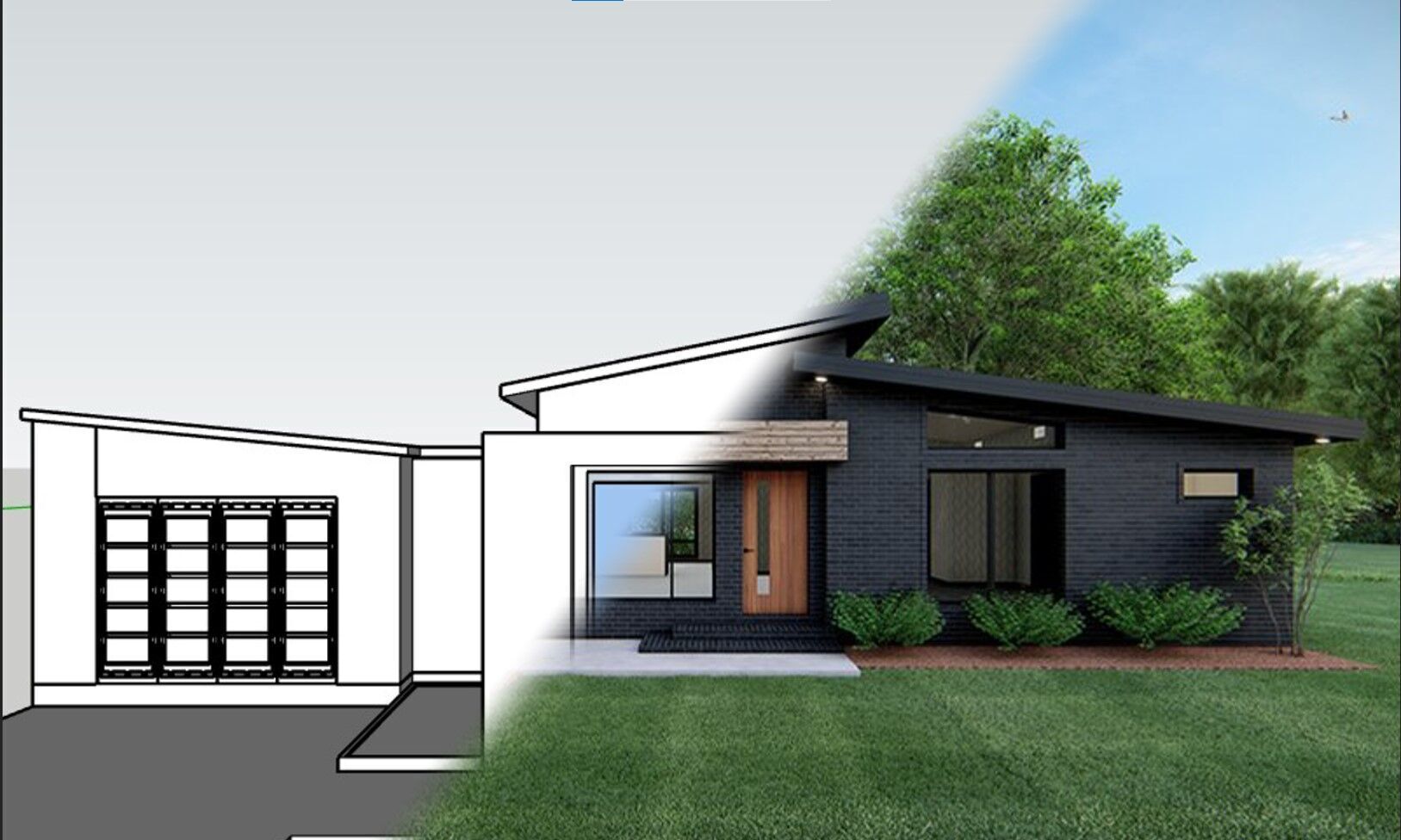 Modern Three Bedroom House  Complete 3D Model  Drawing Rendering 3D model_1
