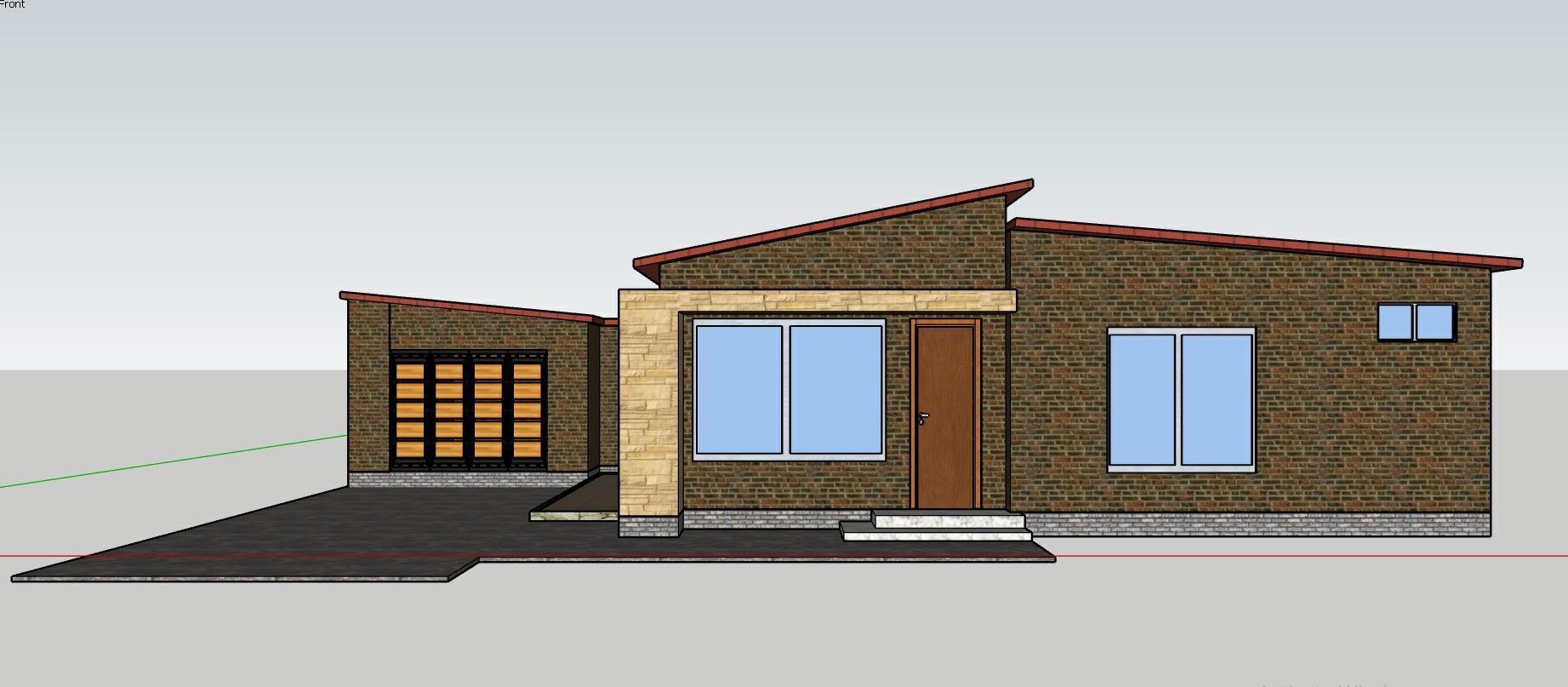 Modern Three Bedroom House  Complete 3D Model  Drawing Rendering 3D model_7