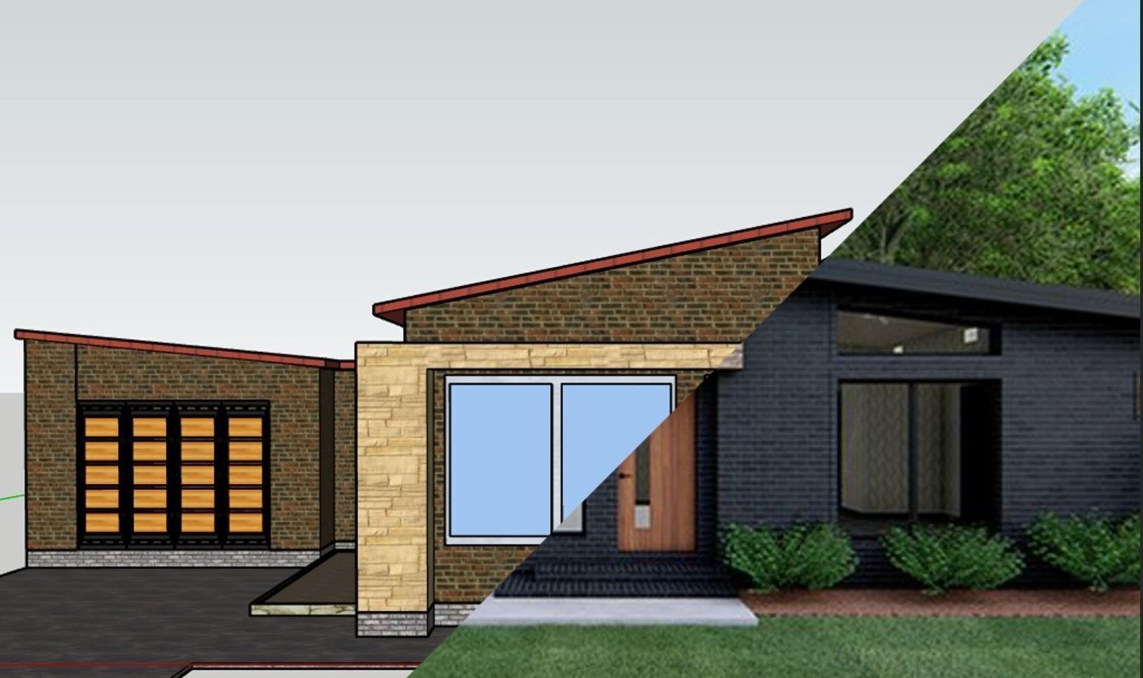 Modern Three Bedroom House  Complete 3D Model  Drawing Rendering 3D model_6