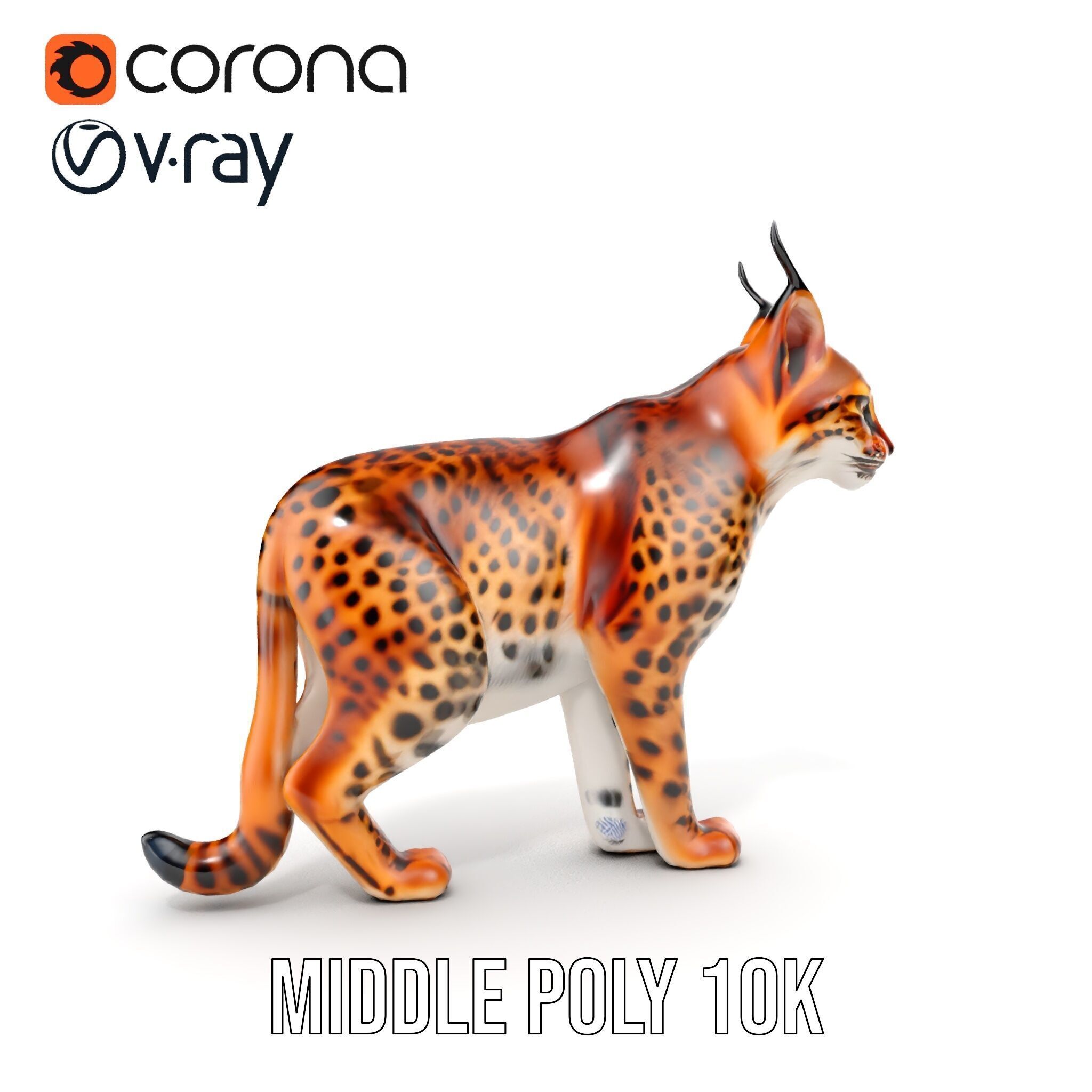 Realistic Lynx Model Pack with Detailed Fur Low-poly 3D model_9