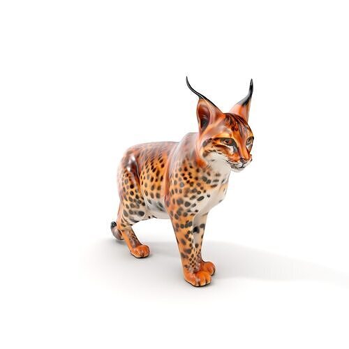 Realistic Lynx Model Pack with Detailed Fur Low-poly 3D model