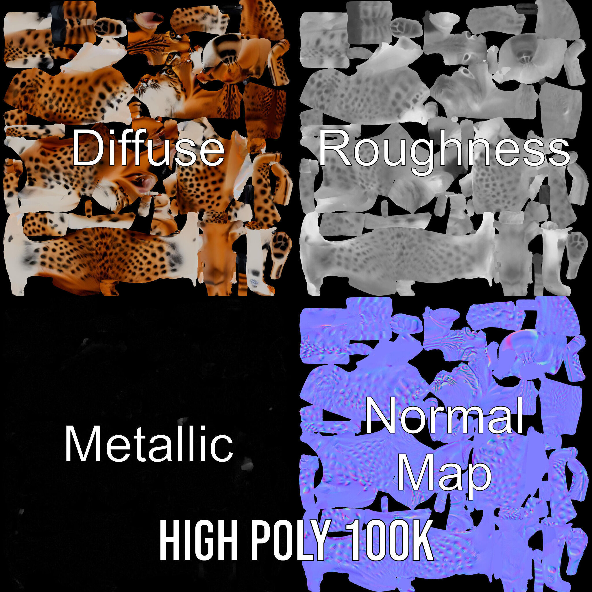 Realistic Lynx Model Pack with Detailed Fur Low-poly 3D model_3