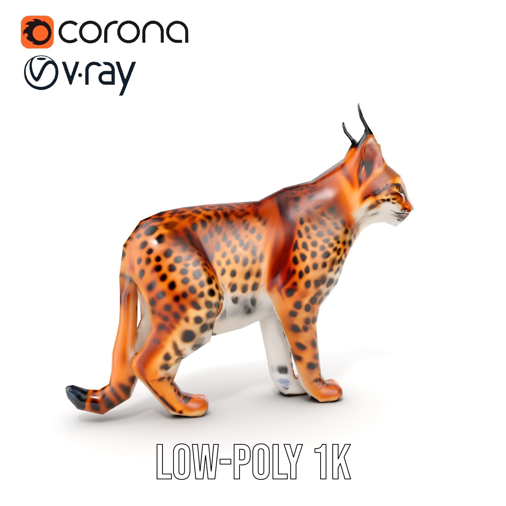 Realistic Lynx Model Pack with Detailed Fur Low-poly 3D model_24