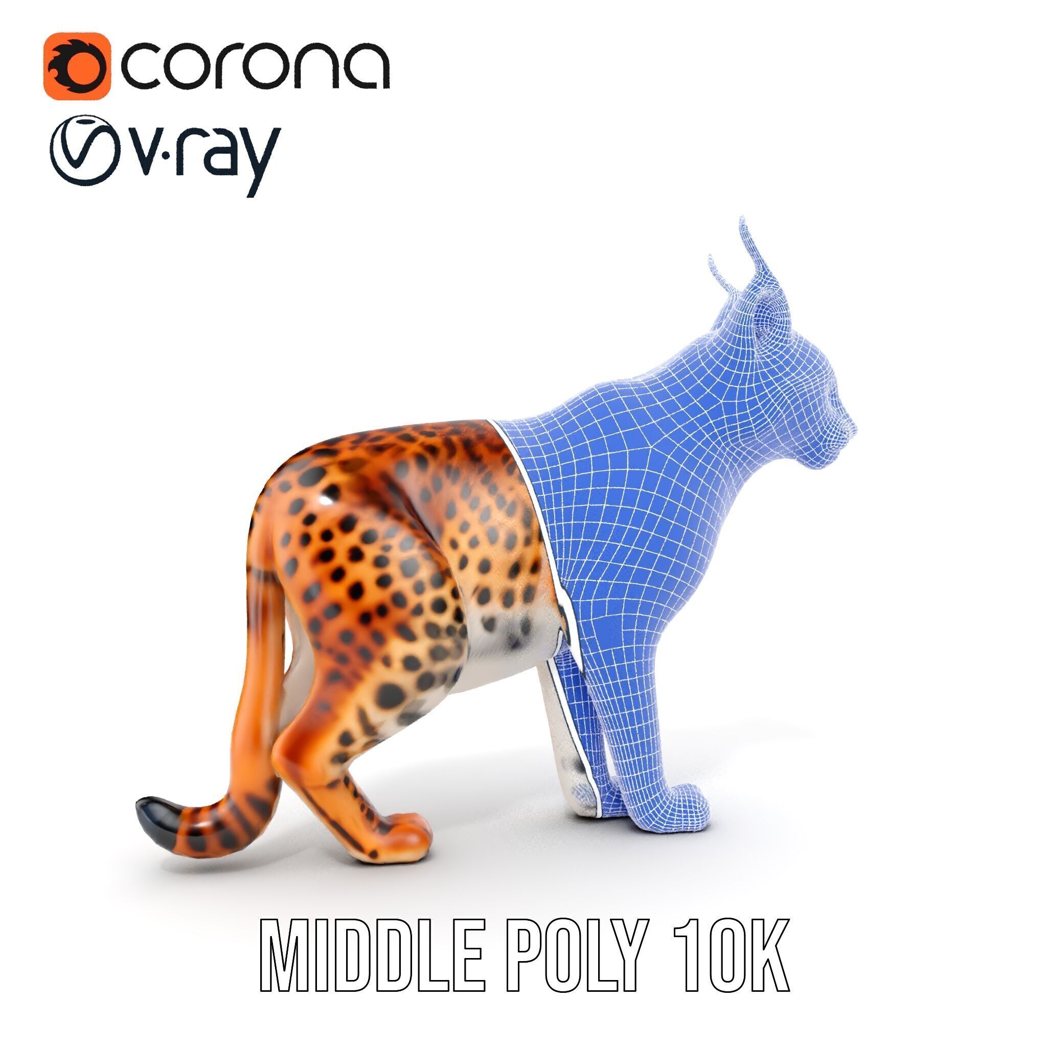 Realistic Lynx Model Pack with Detailed Fur Low-poly 3D model_28