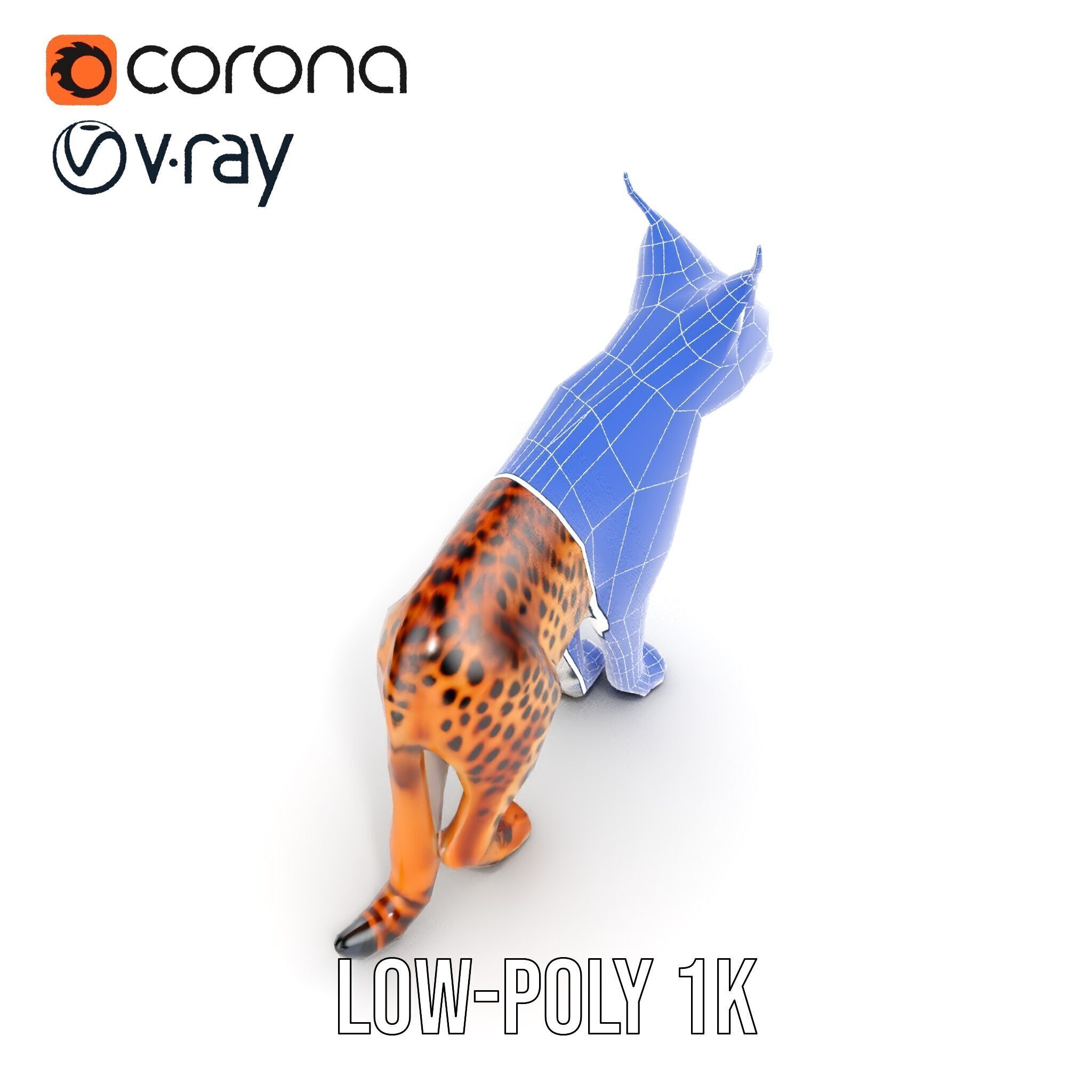 Realistic Lynx Model Pack with Detailed Fur Low-poly 3D model_29