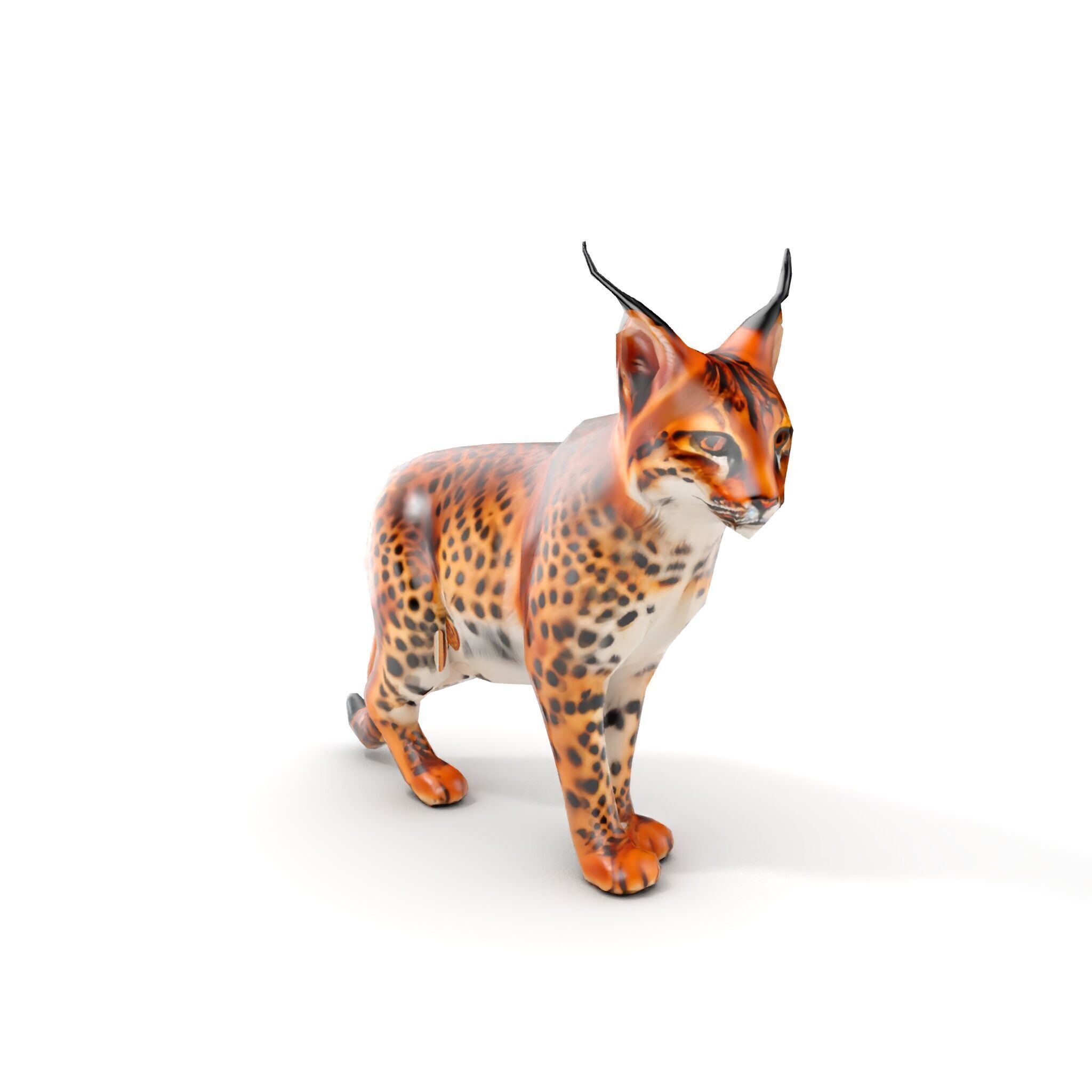 Realistic Lynx Model Pack with Detailed Fur Low-poly 3D model_7