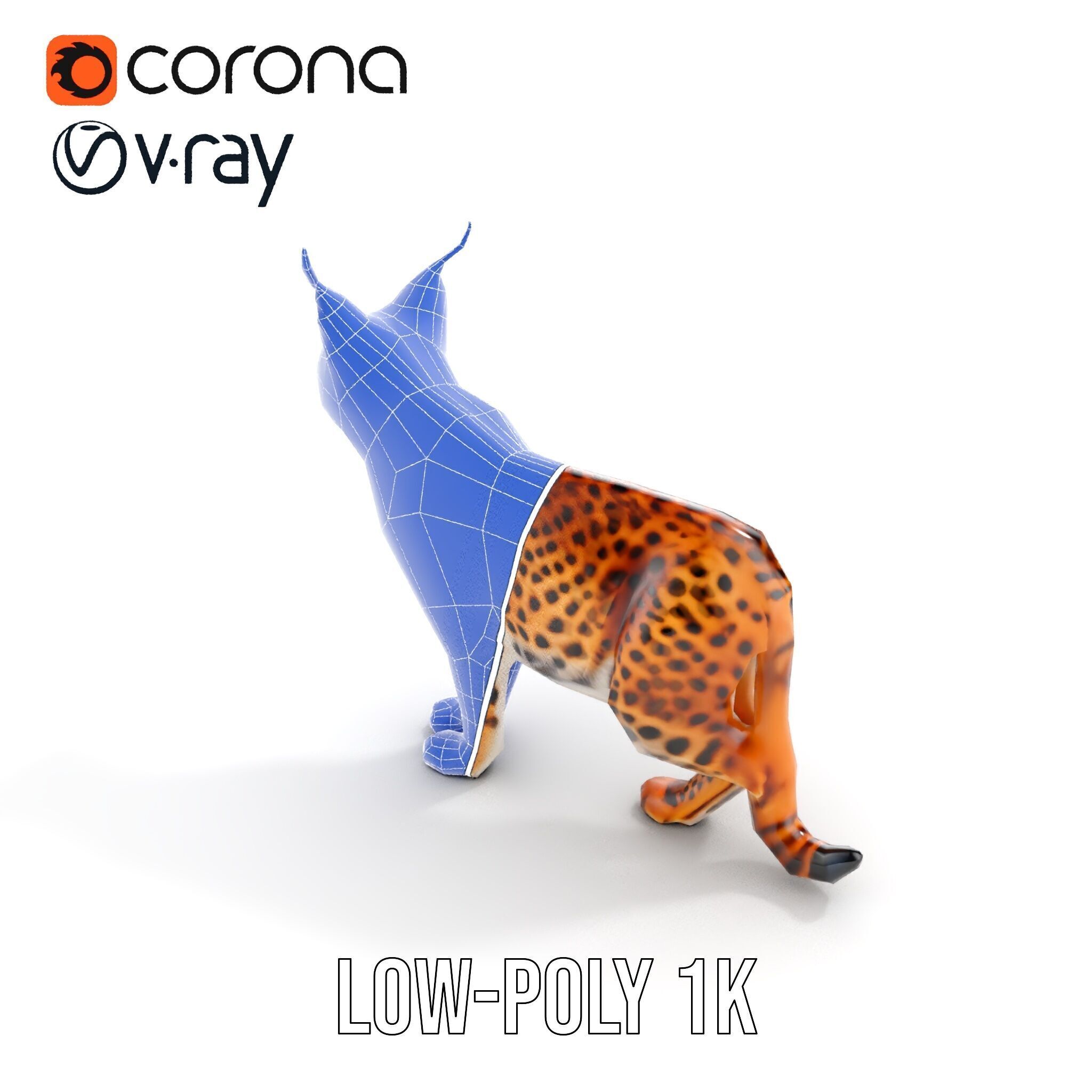 Realistic Lynx Model Pack with Detailed Fur Low-poly 3D model_18