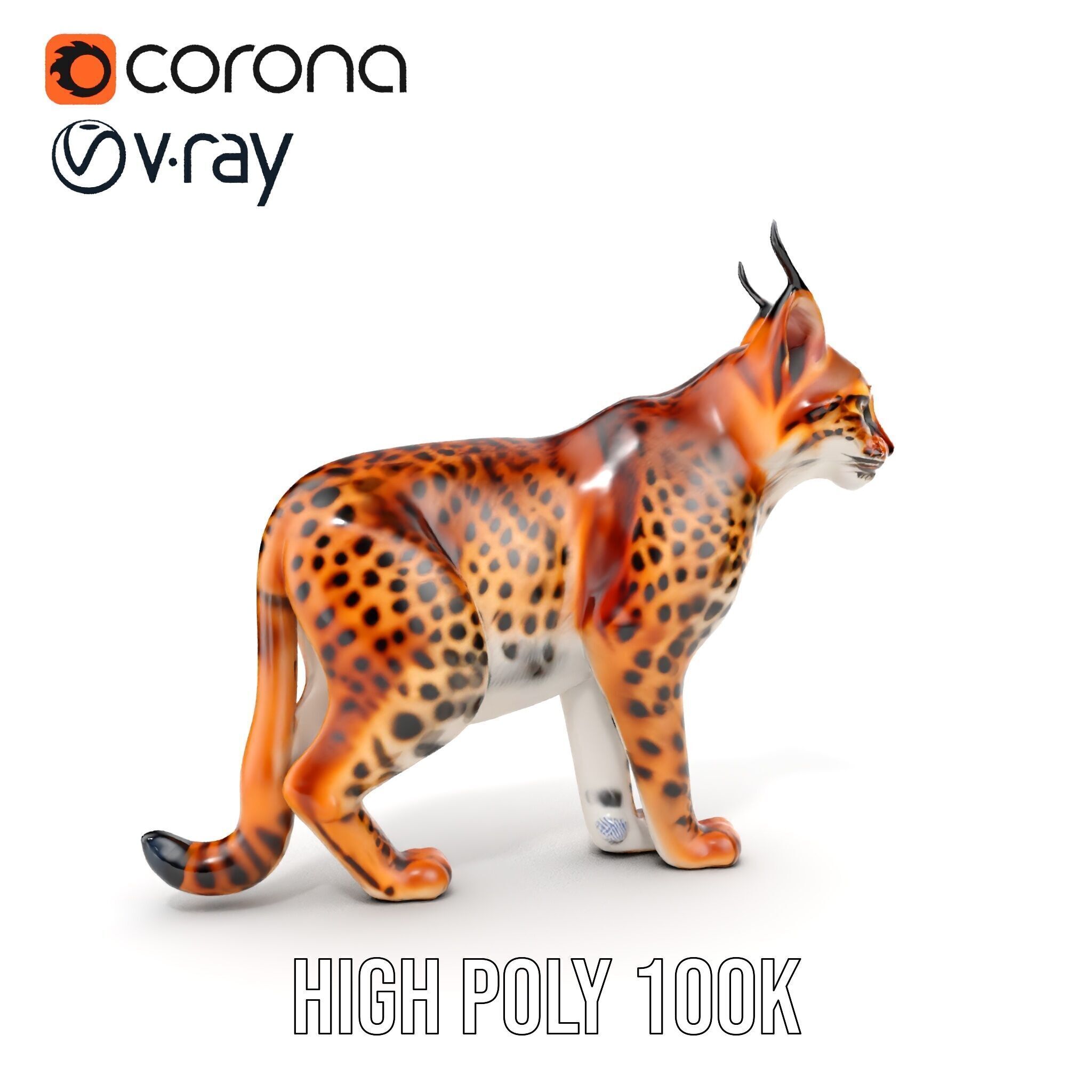 Realistic Lynx Model Pack with Detailed Fur Low-poly 3D model_30