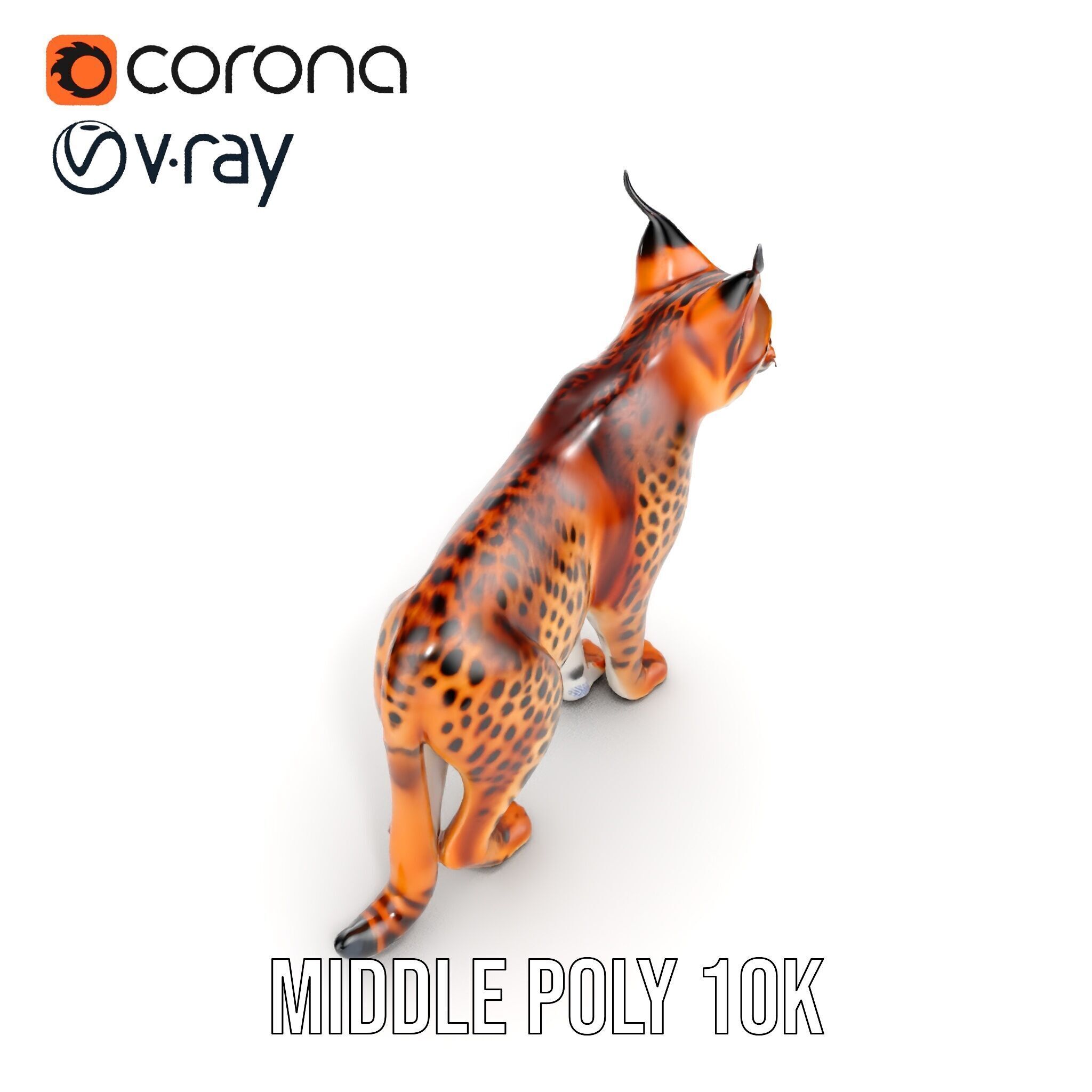 Realistic Lynx Model Pack with Detailed Fur Low-poly 3D model_6