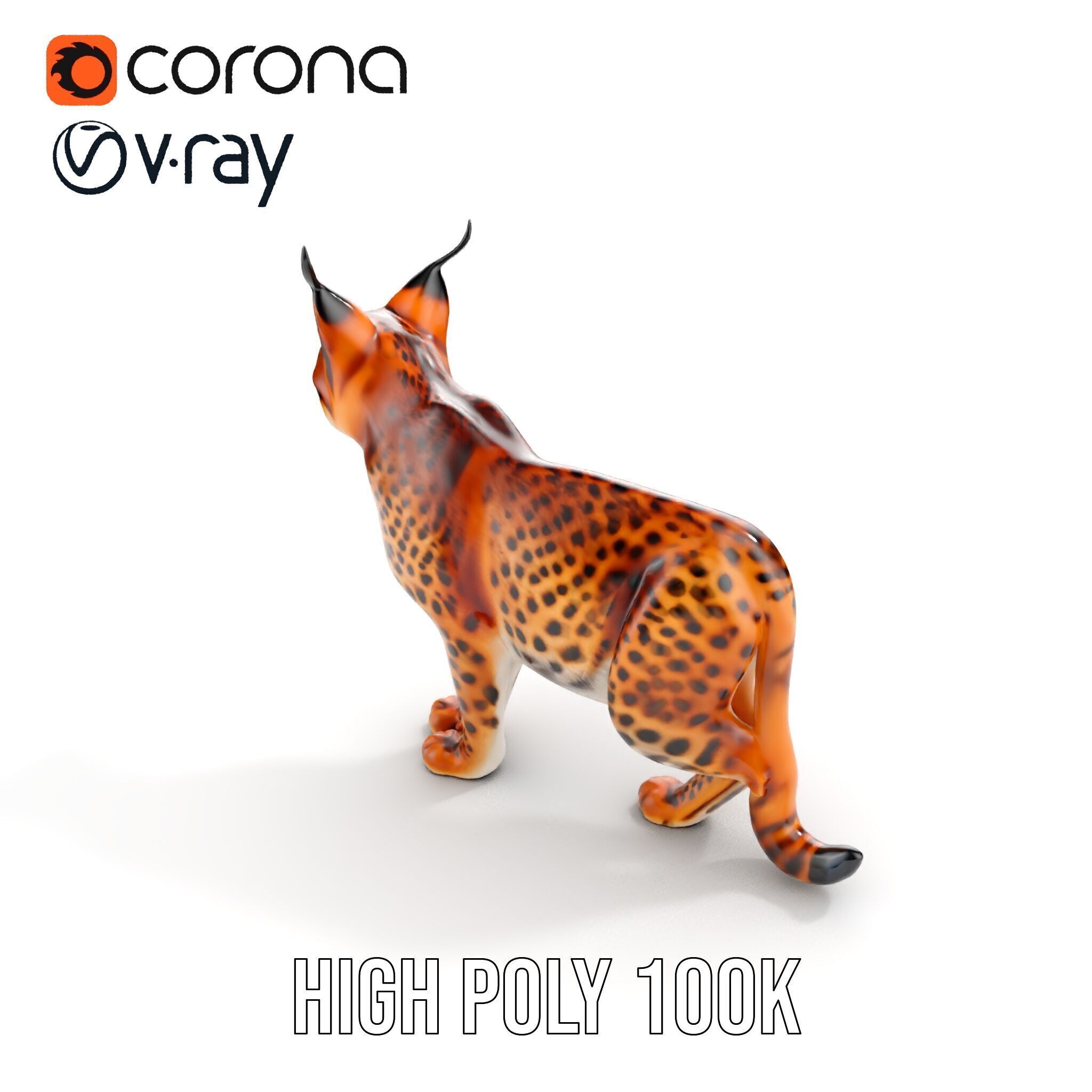 Realistic Lynx Model Pack with Detailed Fur Low-poly 3D model_19