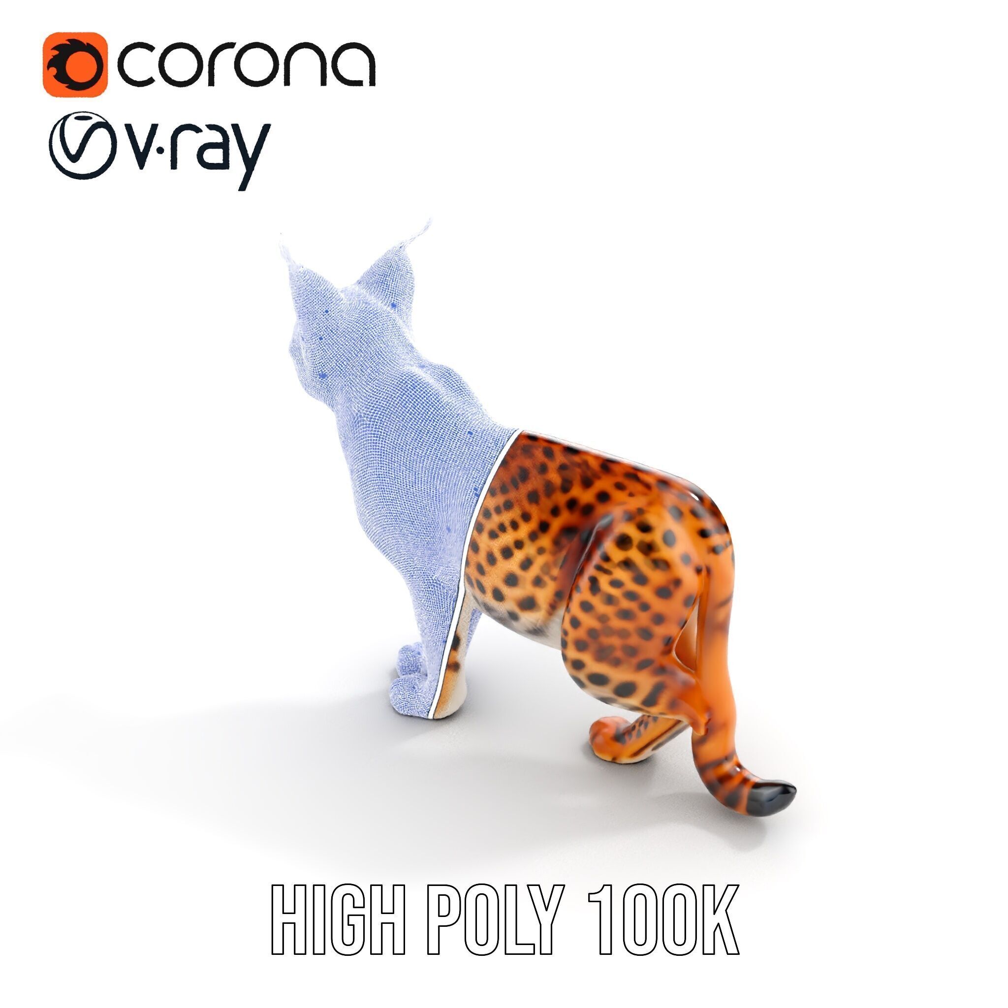 Realistic Lynx Model Pack with Detailed Fur Low-poly 3D model_27